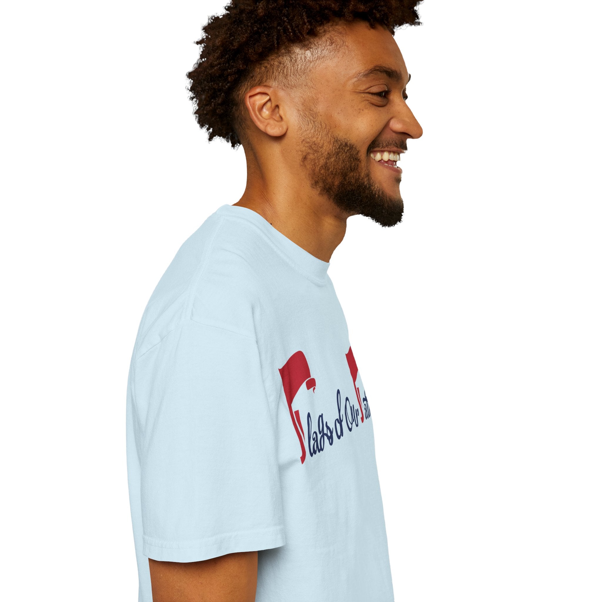 Flags of Our Father Graphic T-shirt - Blue Red