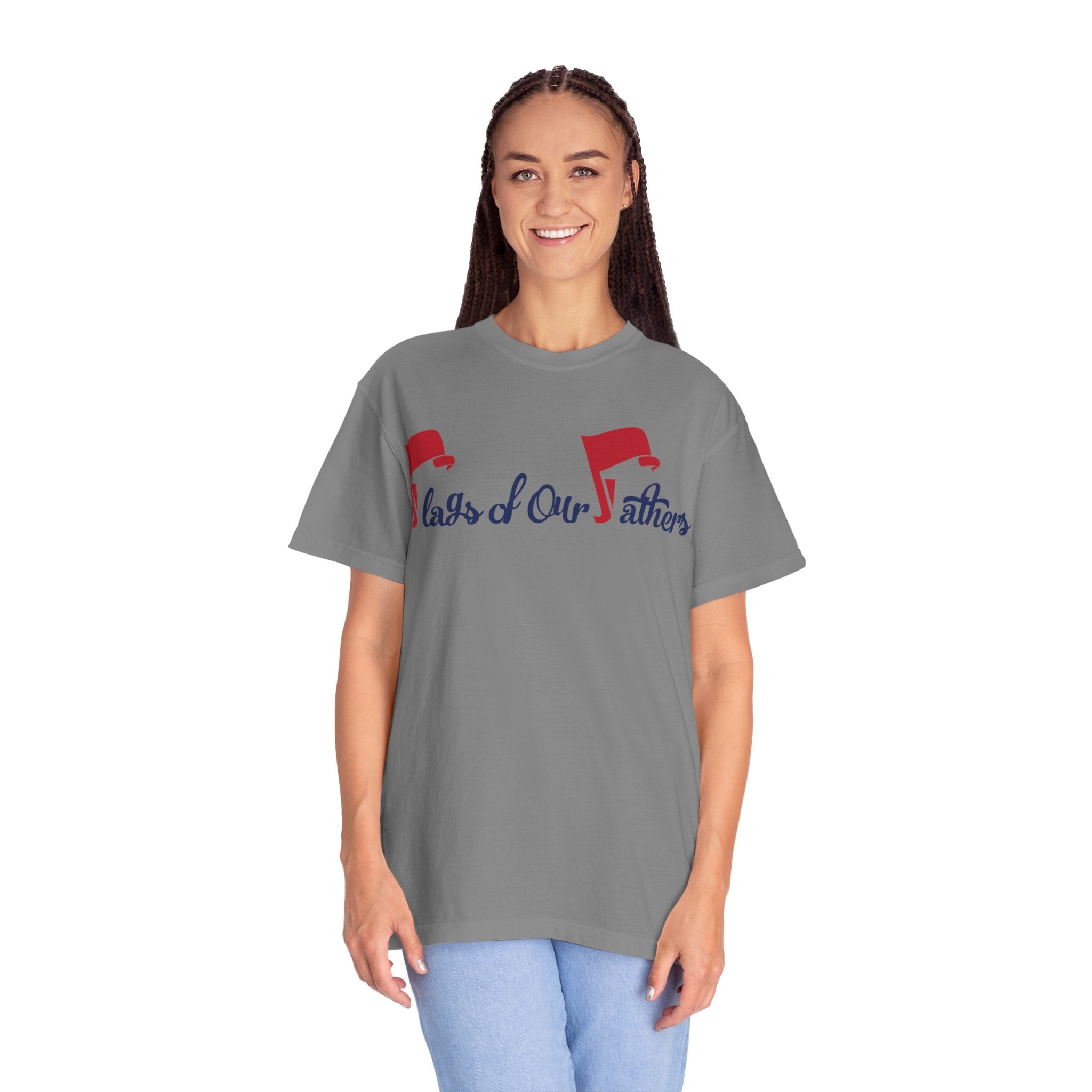 Flags of Our Father Graphic T-shirt - Blue Red