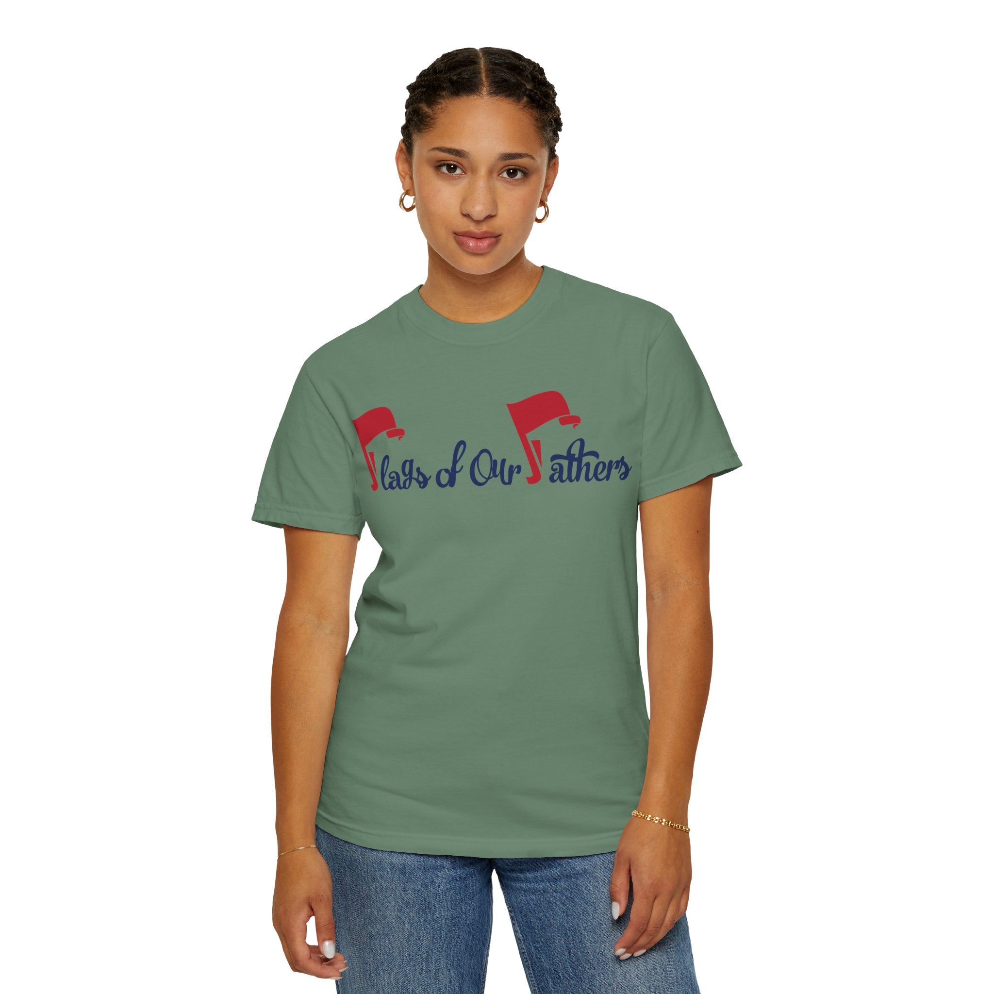 Flags of Our Father Graphic T-shirt - Blue Red