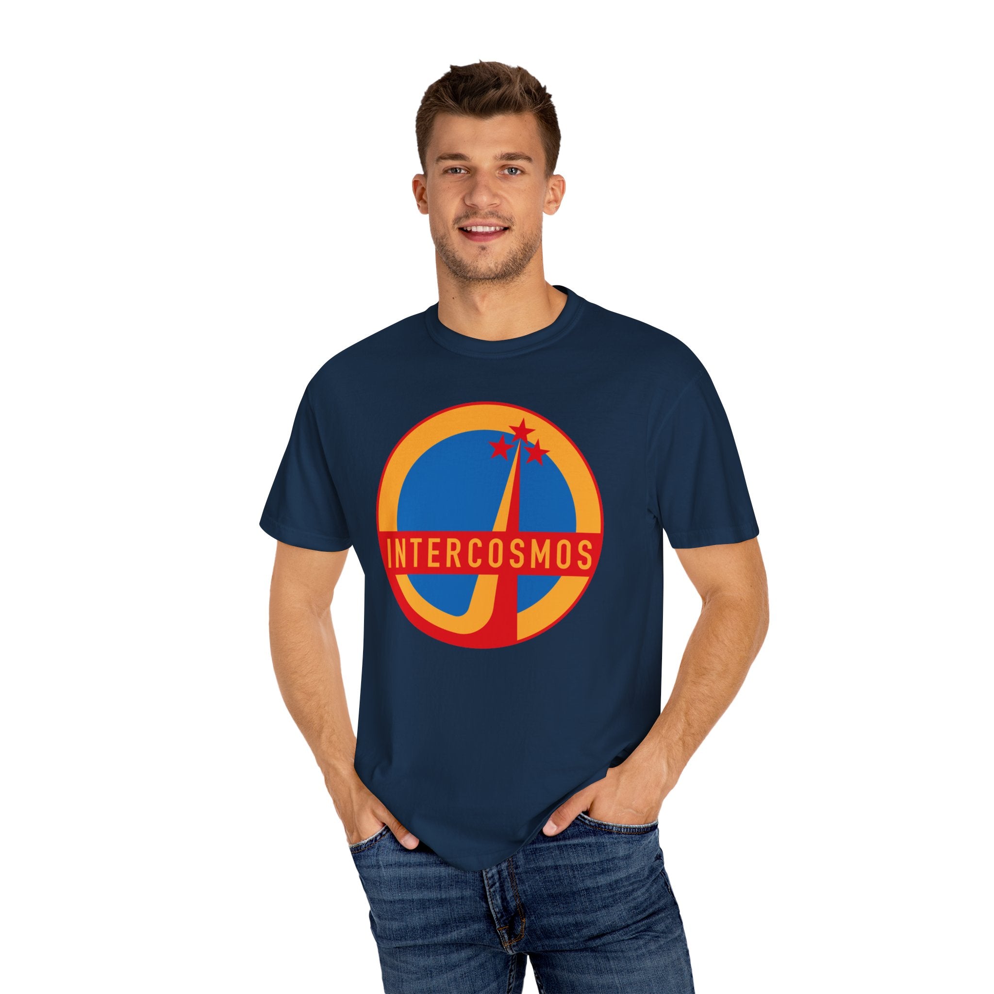 Unisex T-shirt Vintage Intercosmos Soviet Space Program Logo