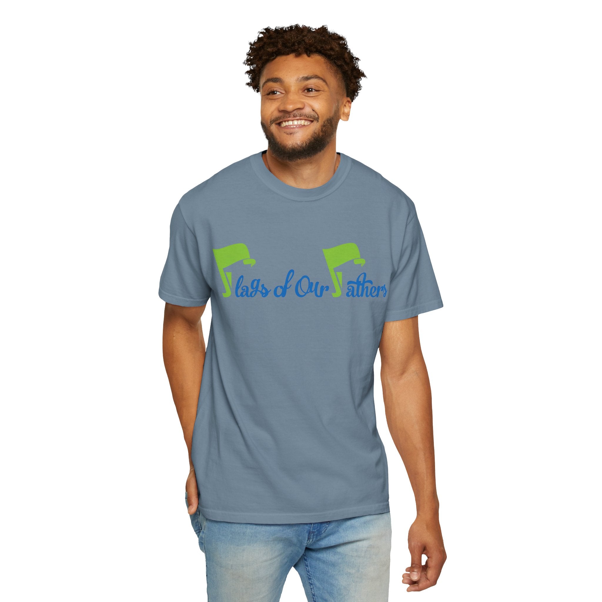 Flags of Our Father T-shirt - Blue Green