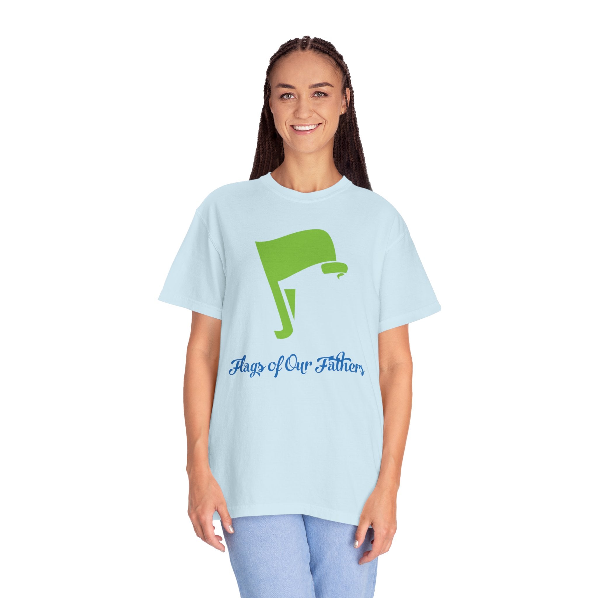 Flags of Our Father Graphic Tee - Blue Green
