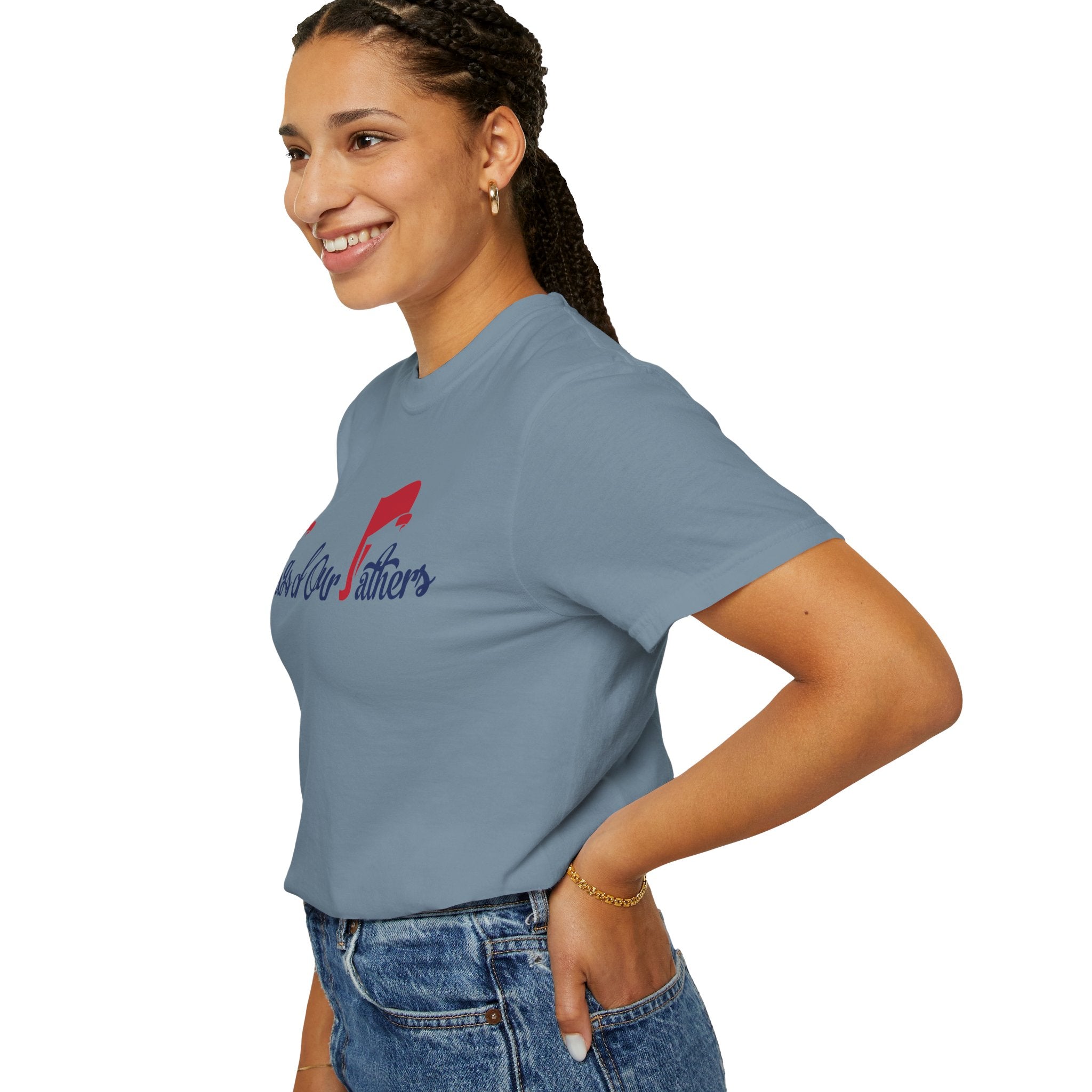 Flags of Our Father Graphic T-shirt - Blue Red