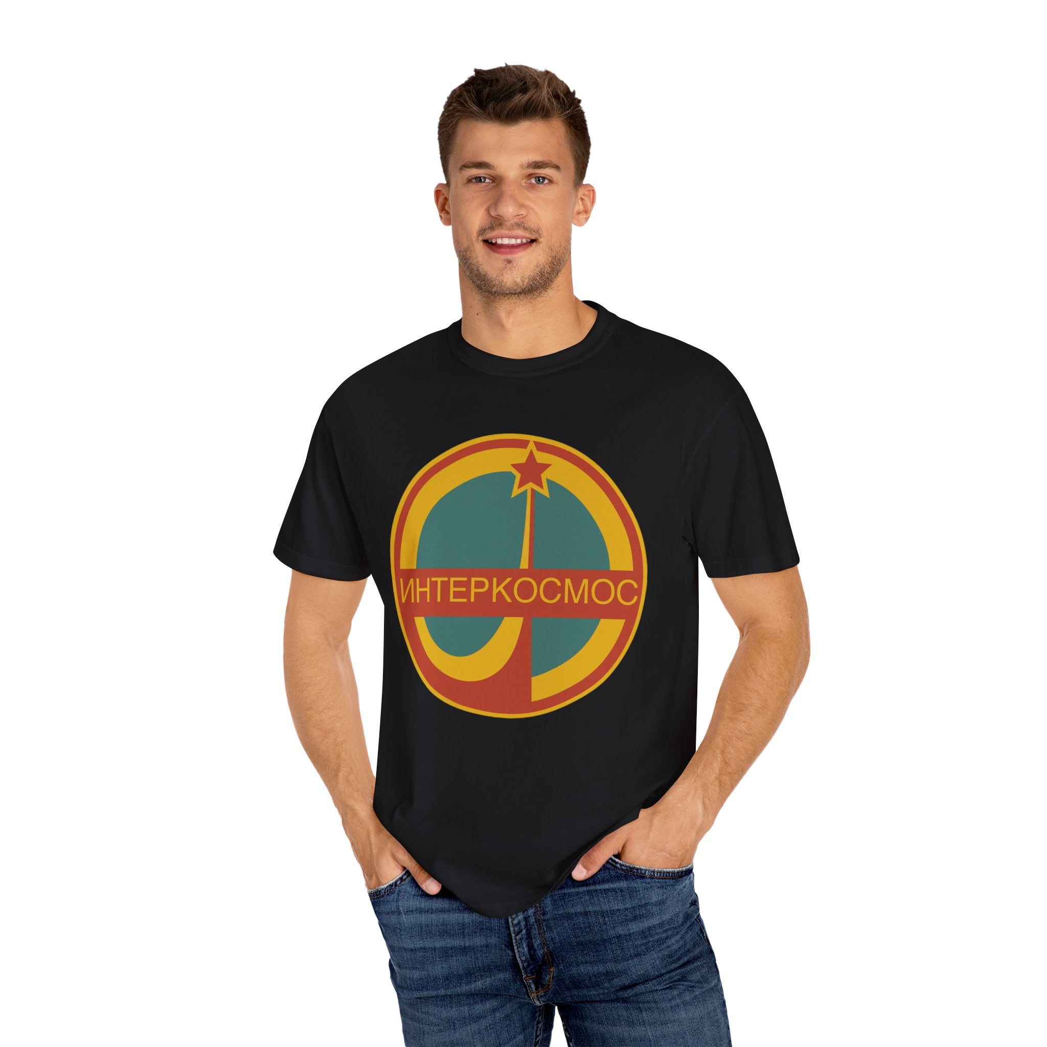 Vintage Unisex T-shirt with Intercosmos Logo of the USSR