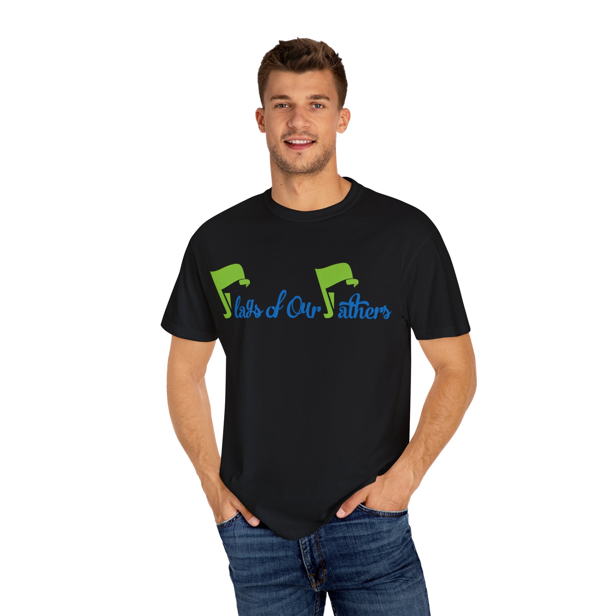 Flags of Our Father T-shirt - Blue Green