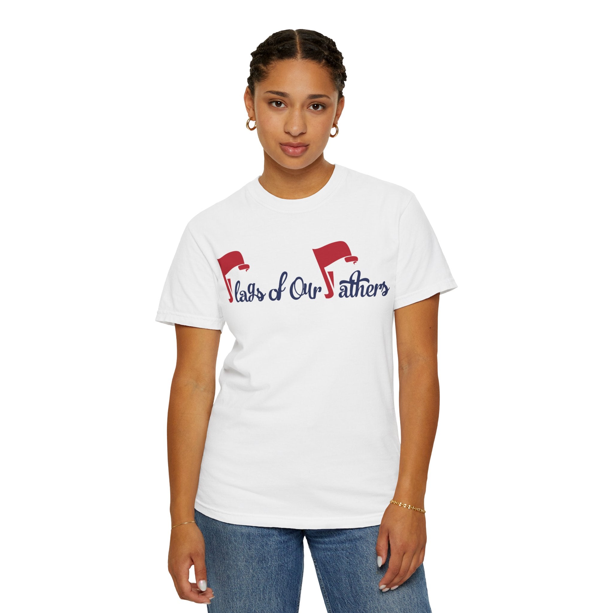 Flags of Our Father Graphic T-shirt - Blue Red