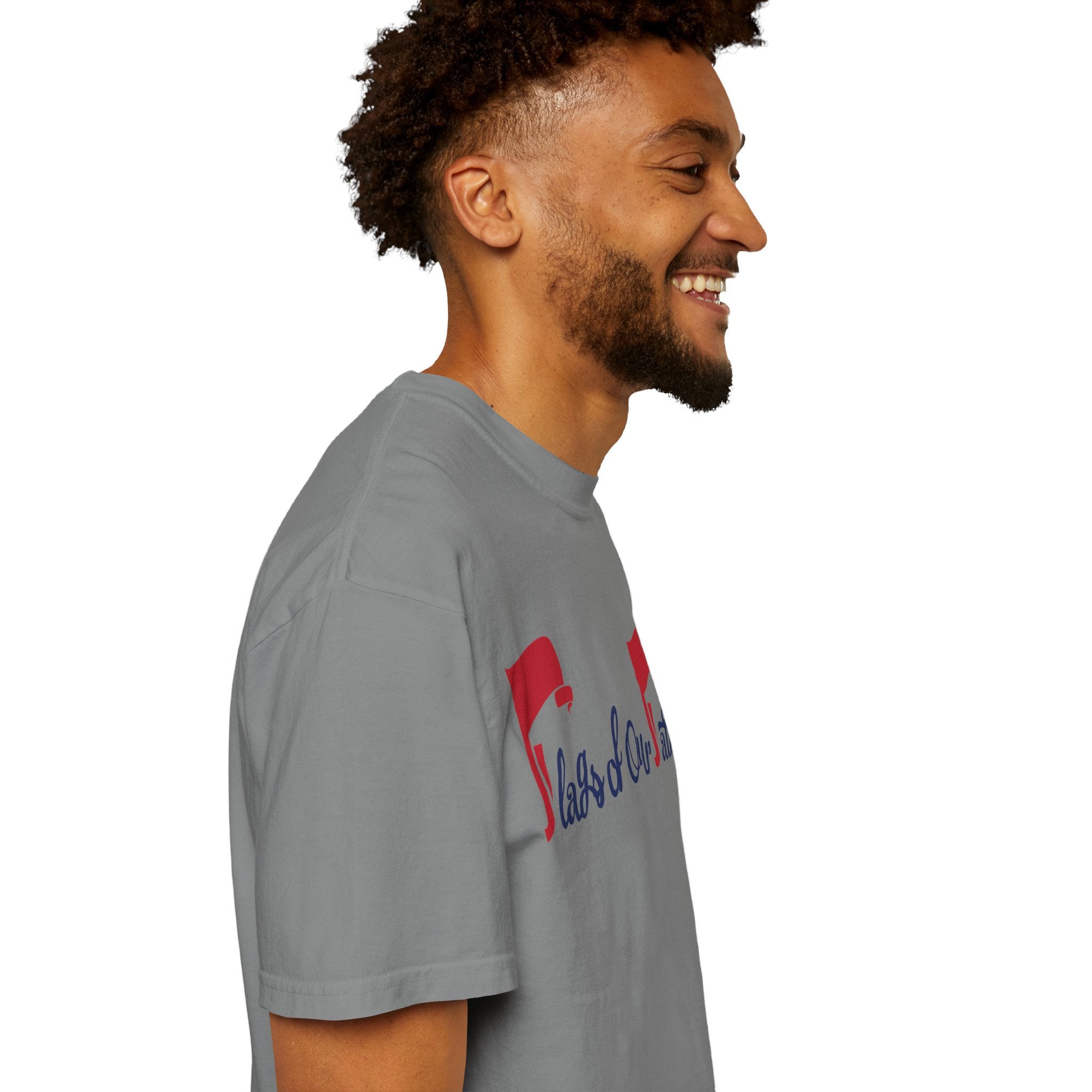 Flags of Our Father Graphic T-shirt - Blue Red