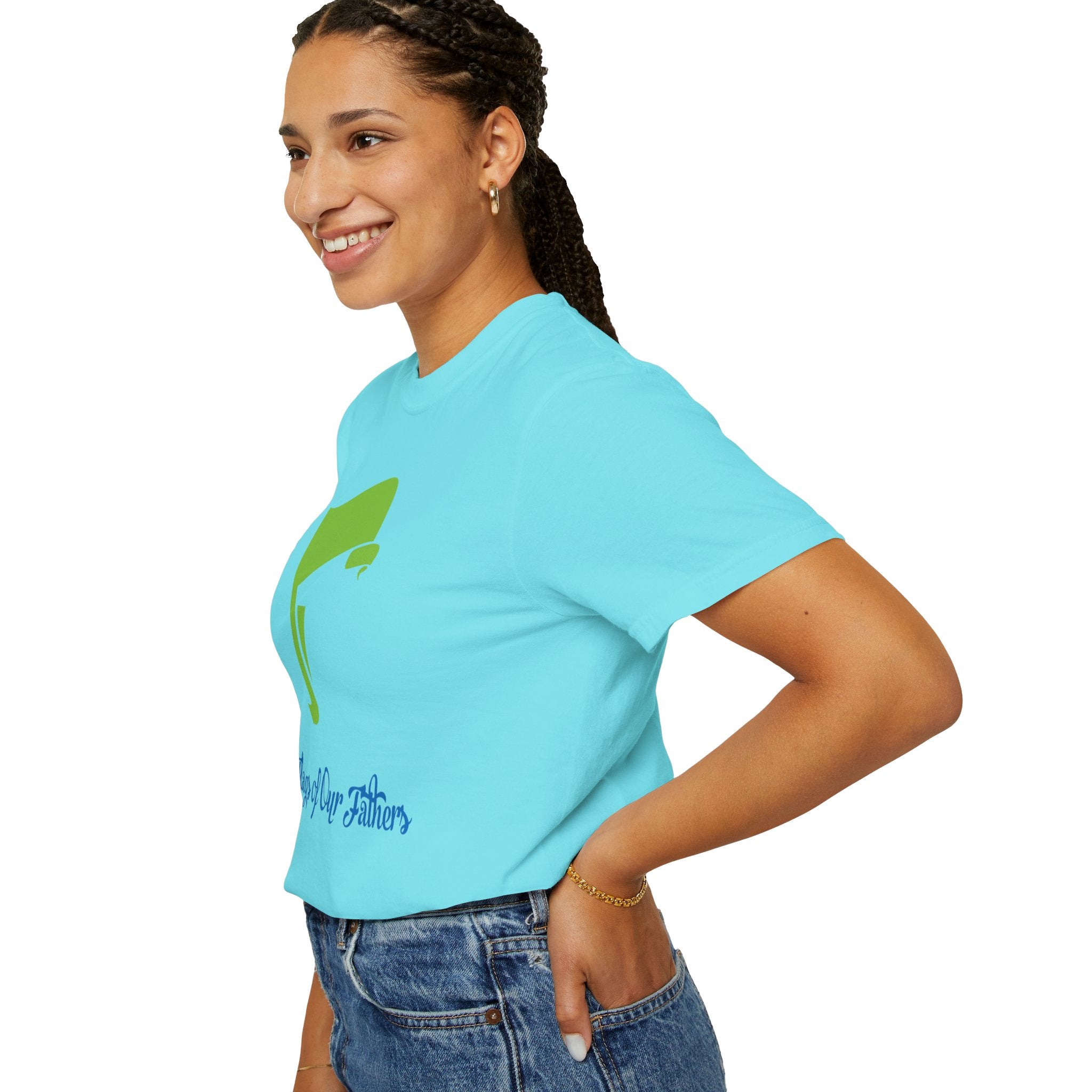 Flags of Our Father Graphic Tee - Blue Green