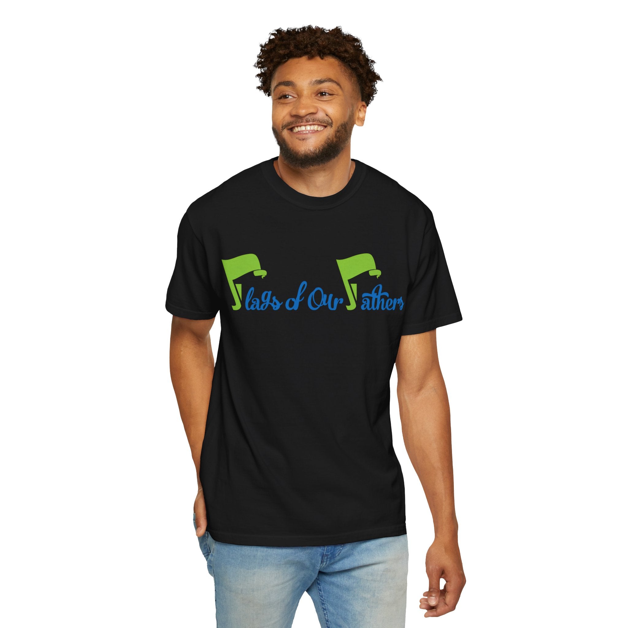 Flags of Our Father T-shirt - Blue Green