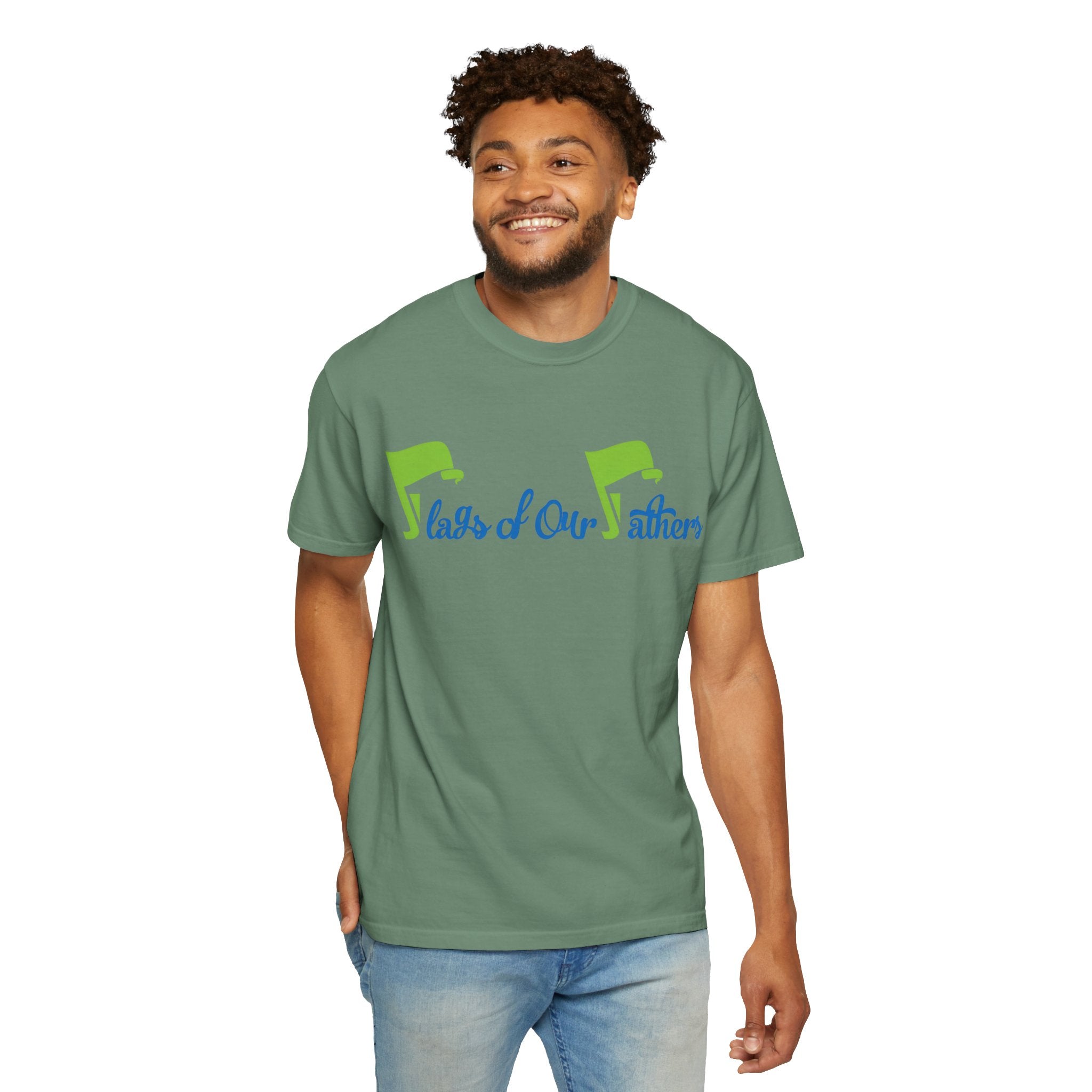 Flags of Our Father T-shirt - Blue Green