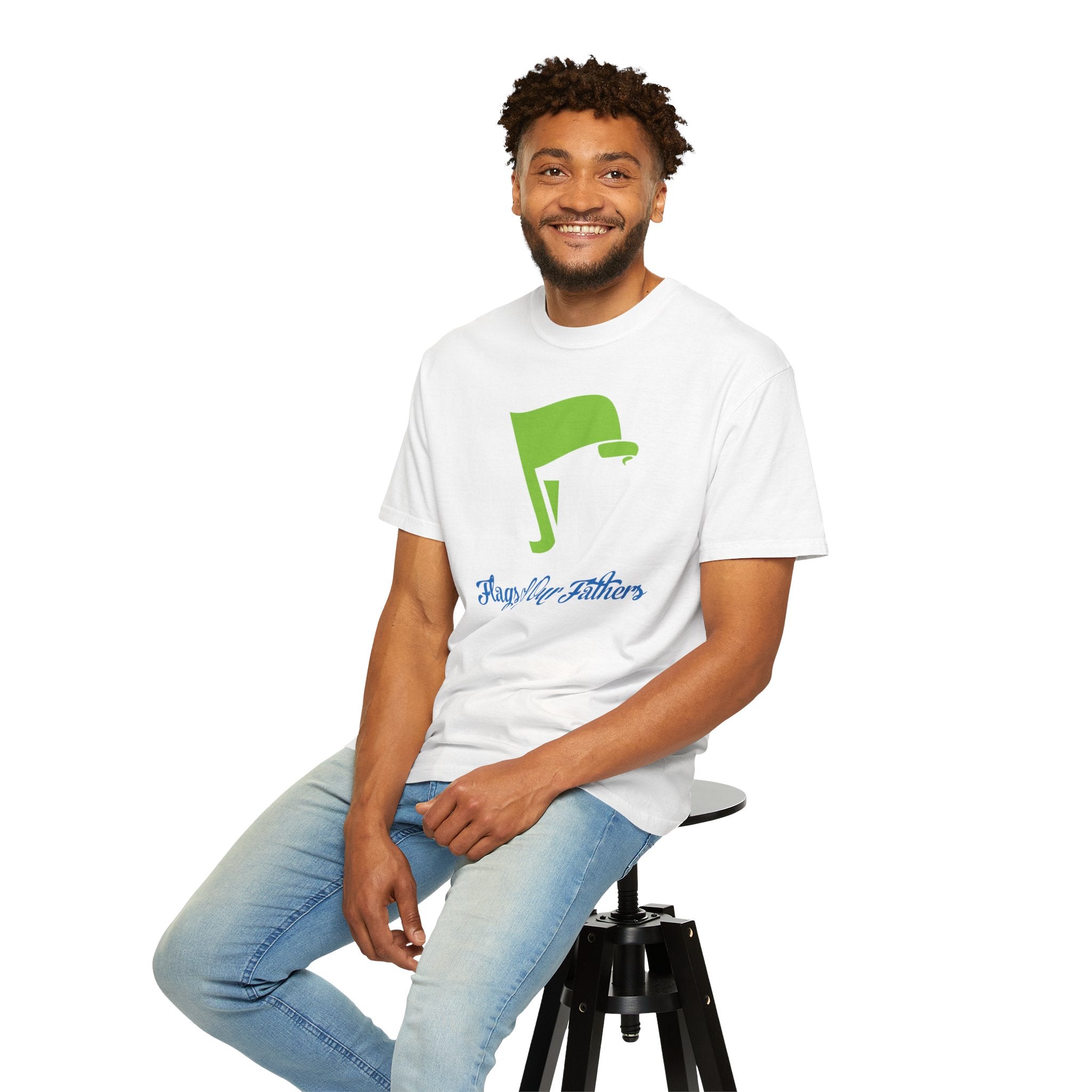 Flags of Our Father Graphic Tee - Blue Green