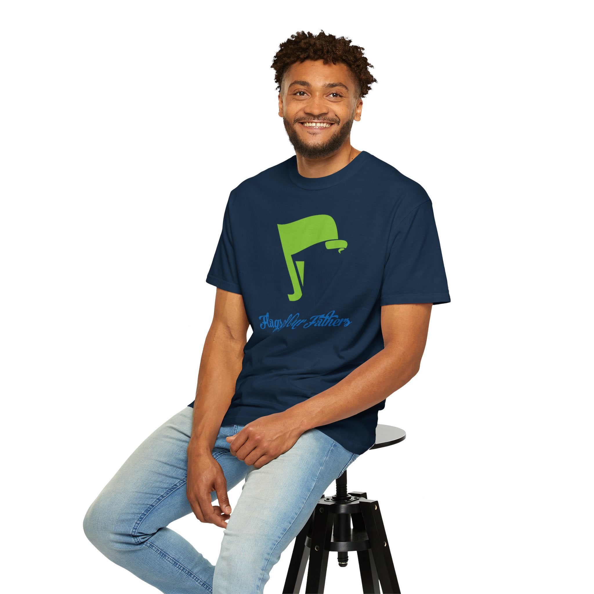 Flags of Our Father Graphic Tee - Blue Green