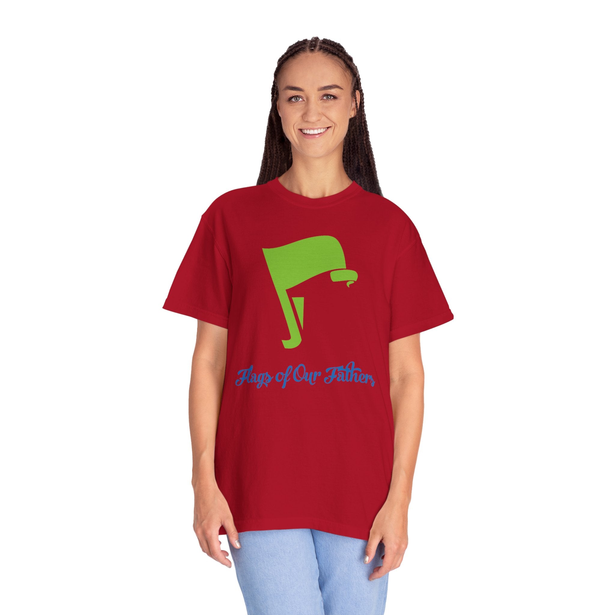 Flags of Our Father Graphic Tee - Blue Green