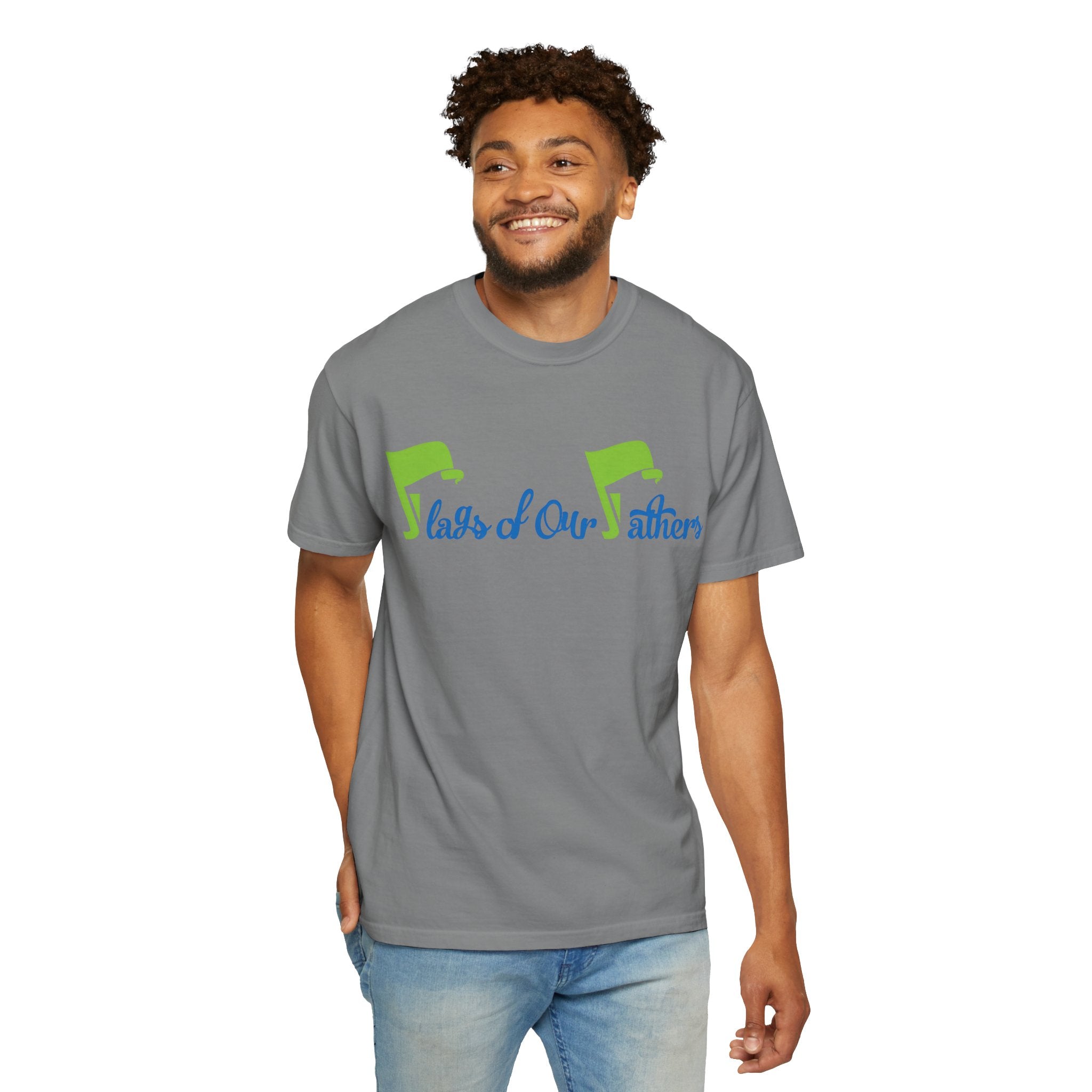 Flags of Our Father T-shirt - Blue Green