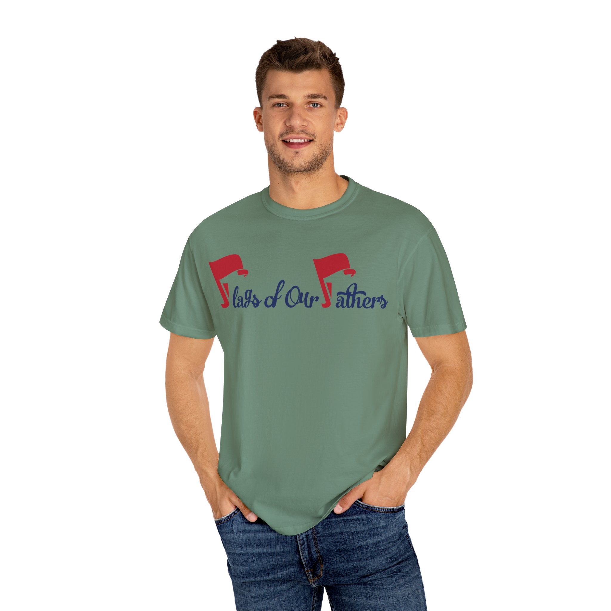 Flags of Our Father Graphic T-shirt - Blue Red