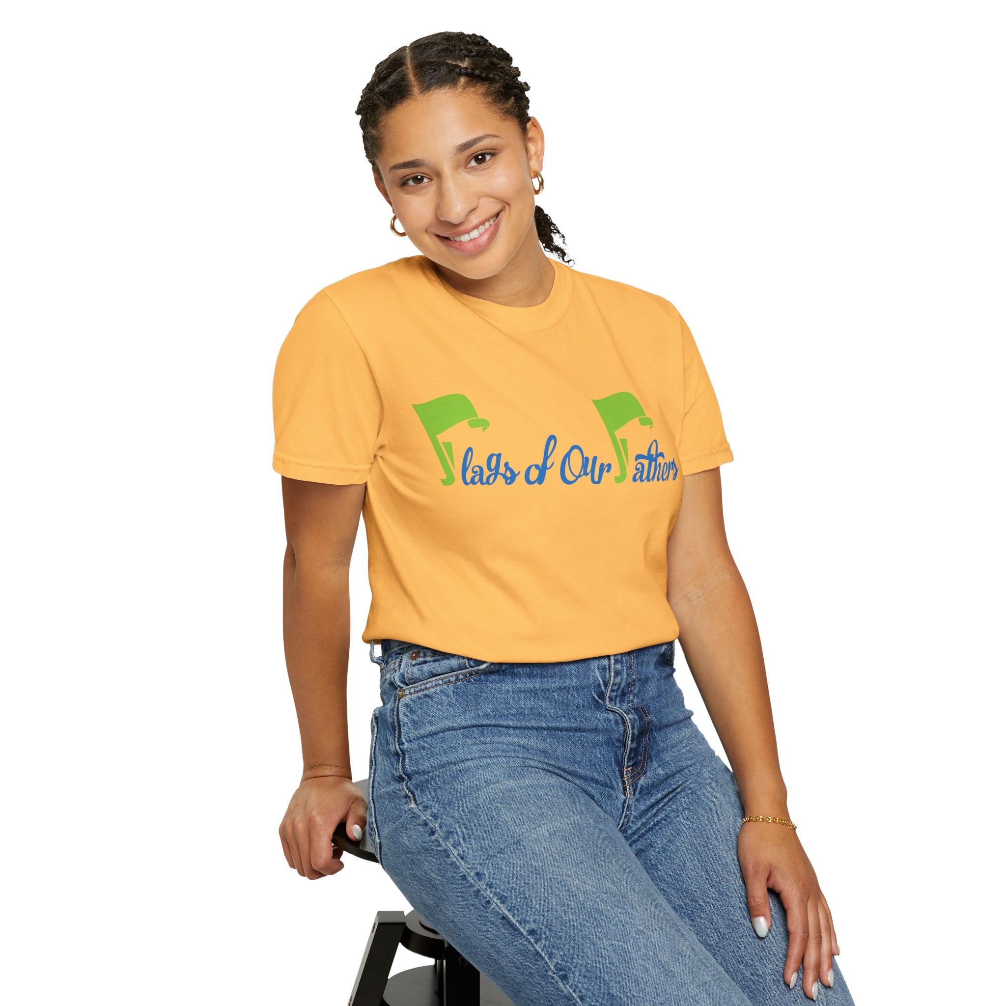 Flags of Our Father T-shirt - Blue Green