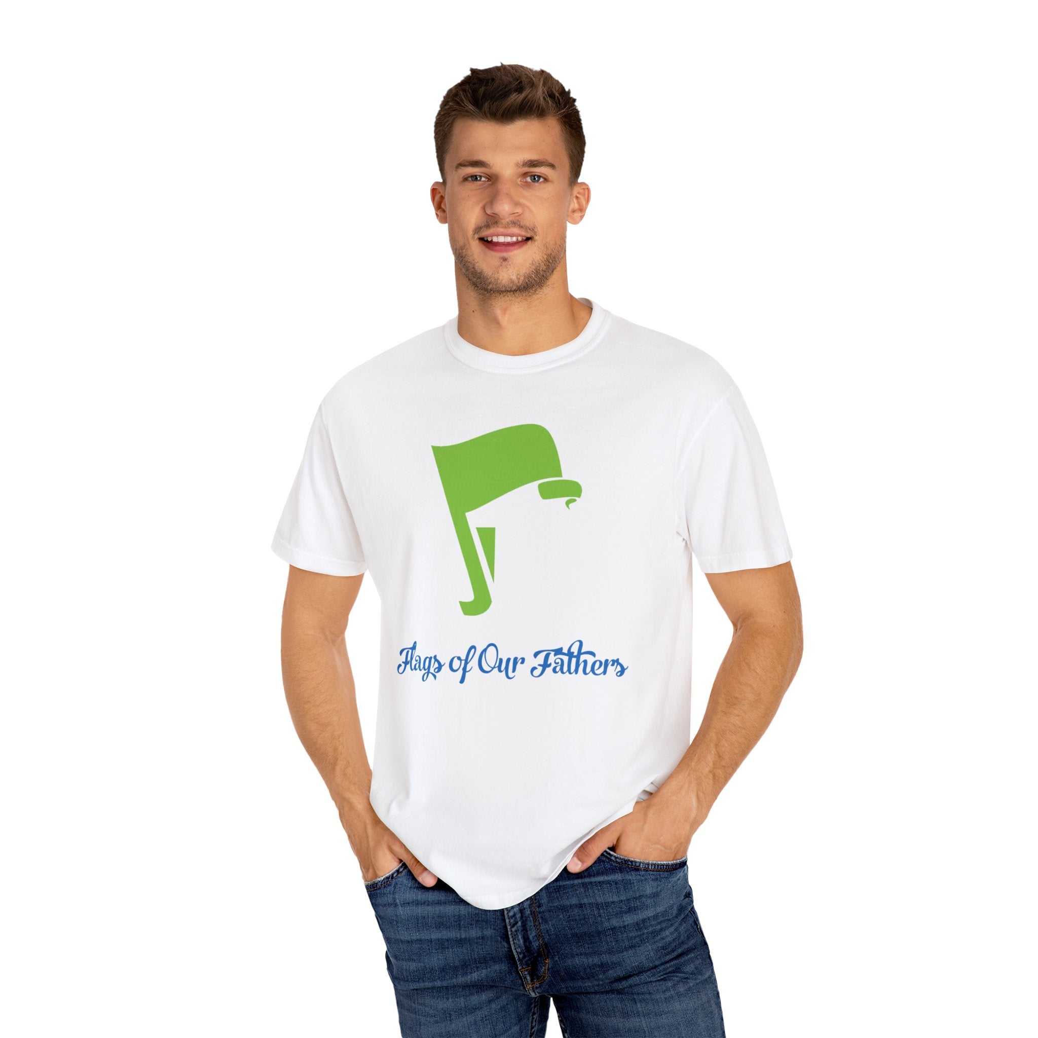 Flags of Our Father Graphic Tee - Blue Green