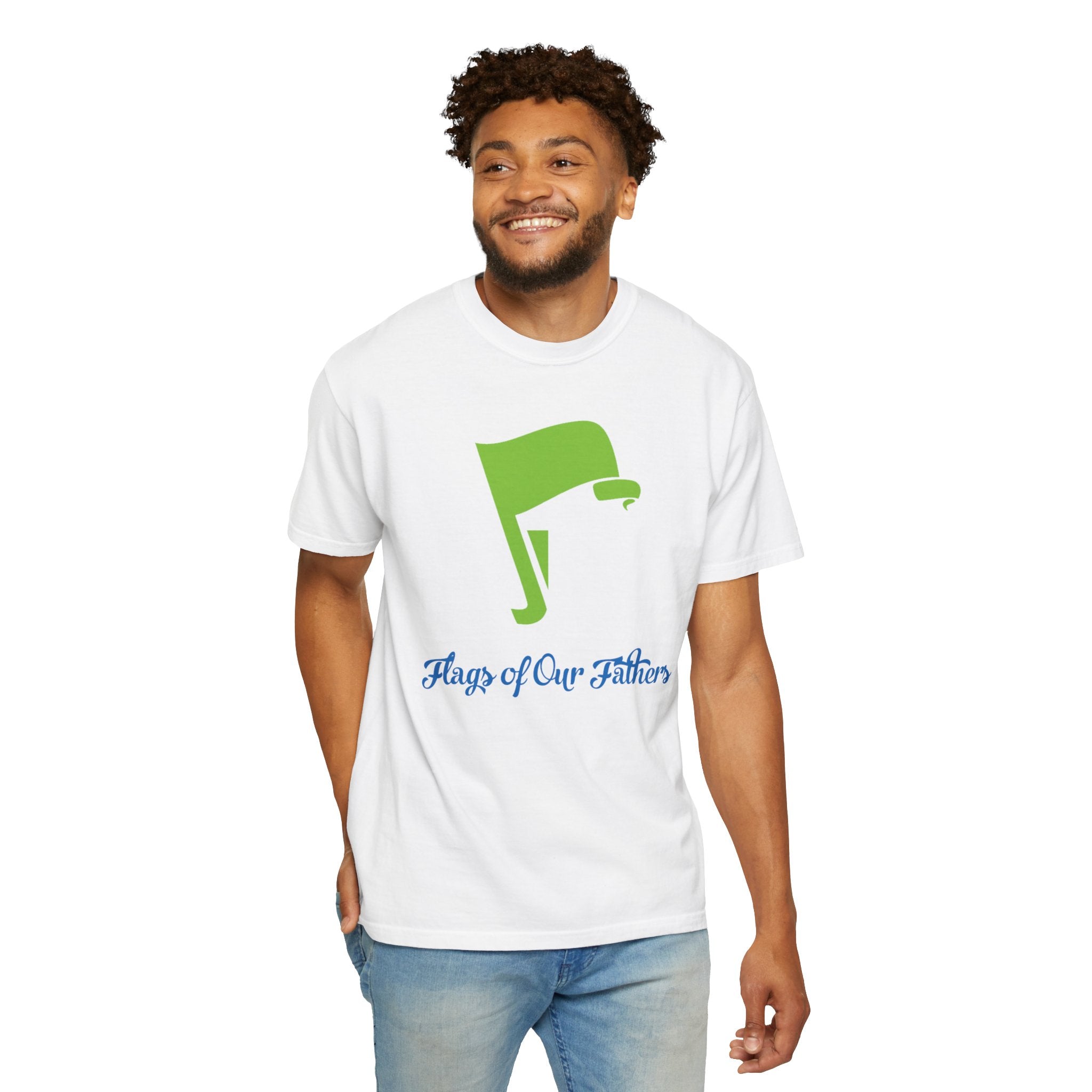 Flags of Our Father Graphic Tee - Blue Green