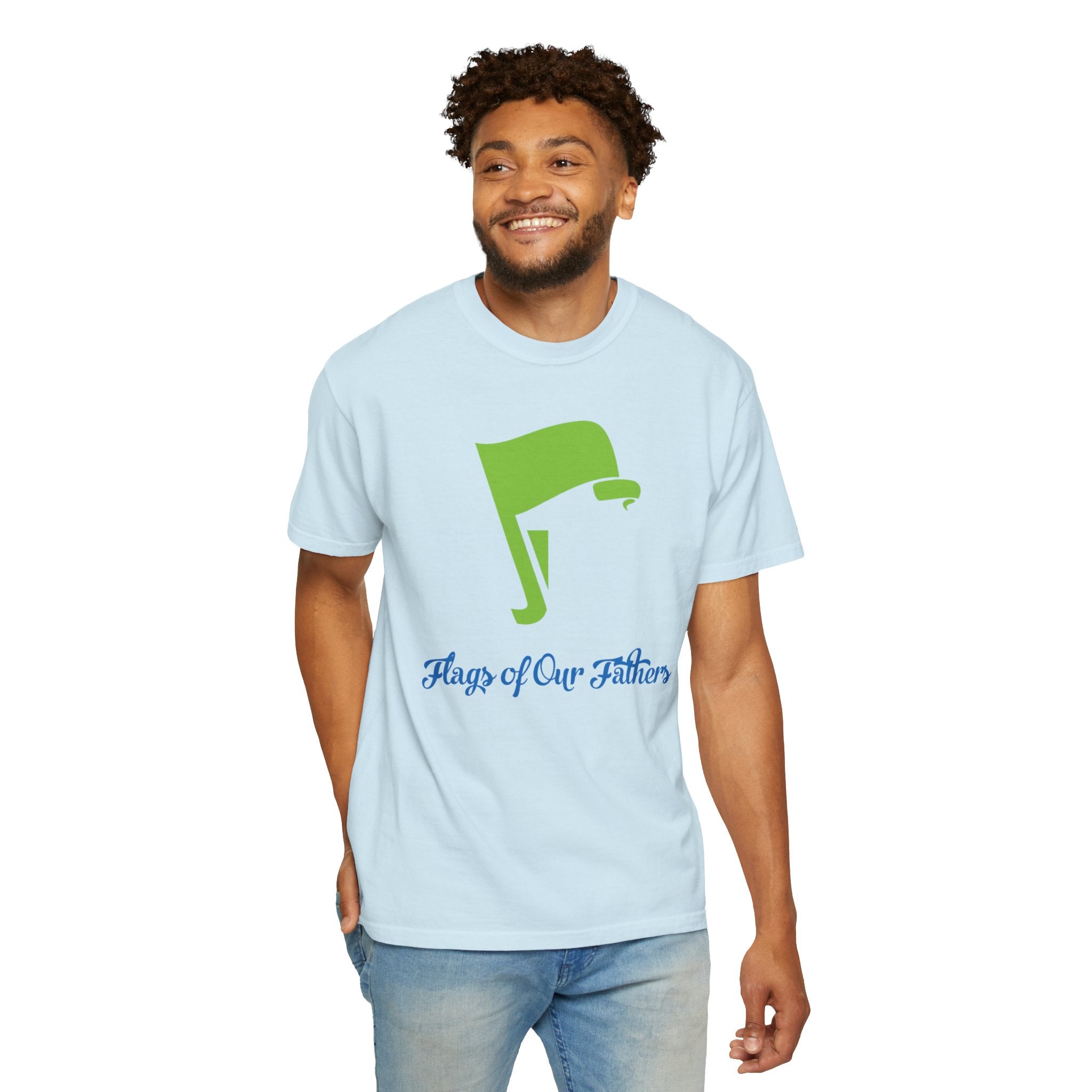 Flags of Our Father Graphic Tee - Blue Green