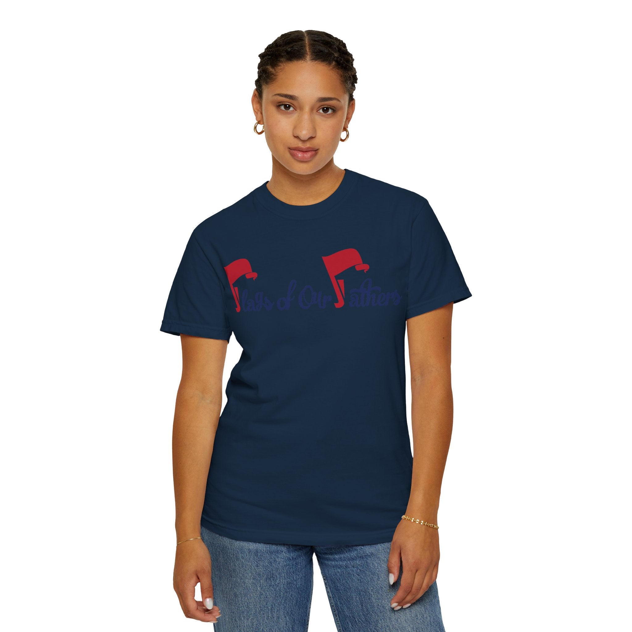 Flags of Our Father Graphic T-shirt - Blue Red