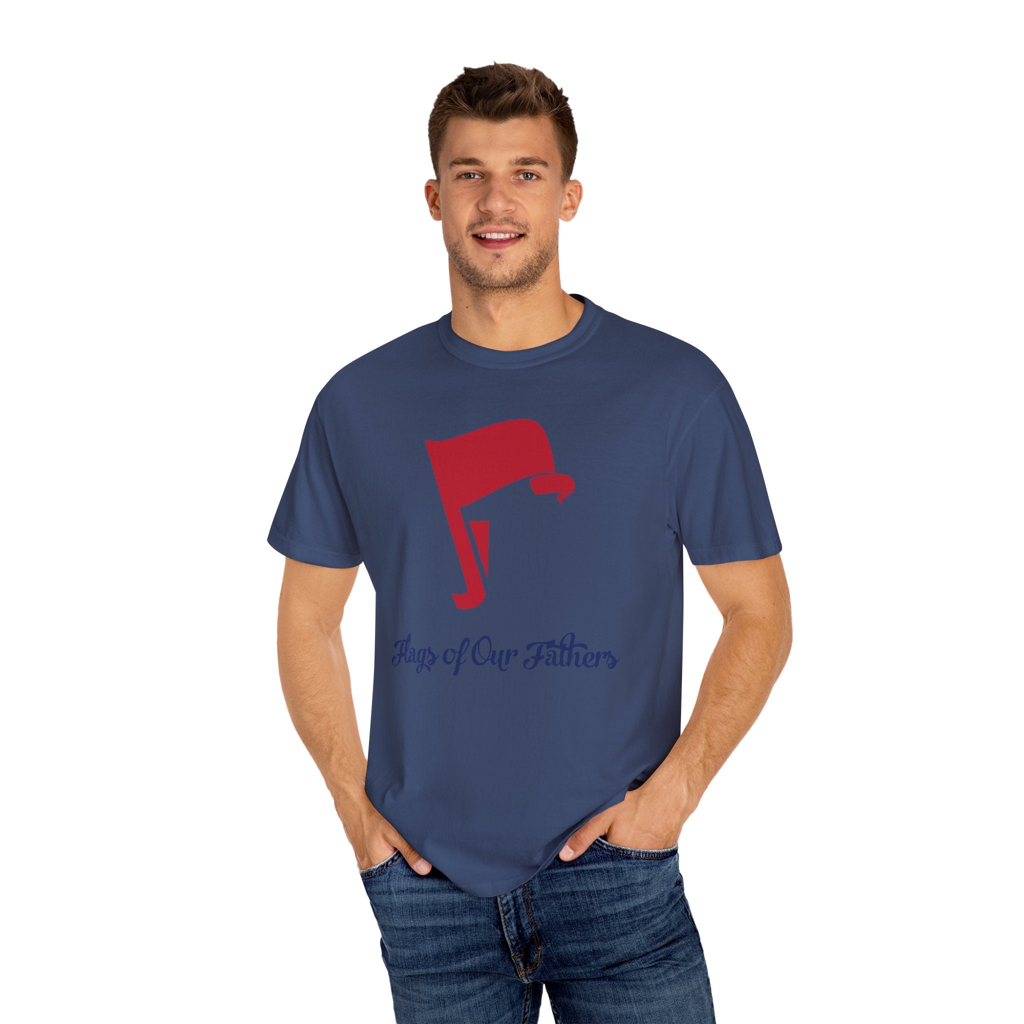 Flags of Our Father Graphic Tee - Unisex T-shirt Blue Red
