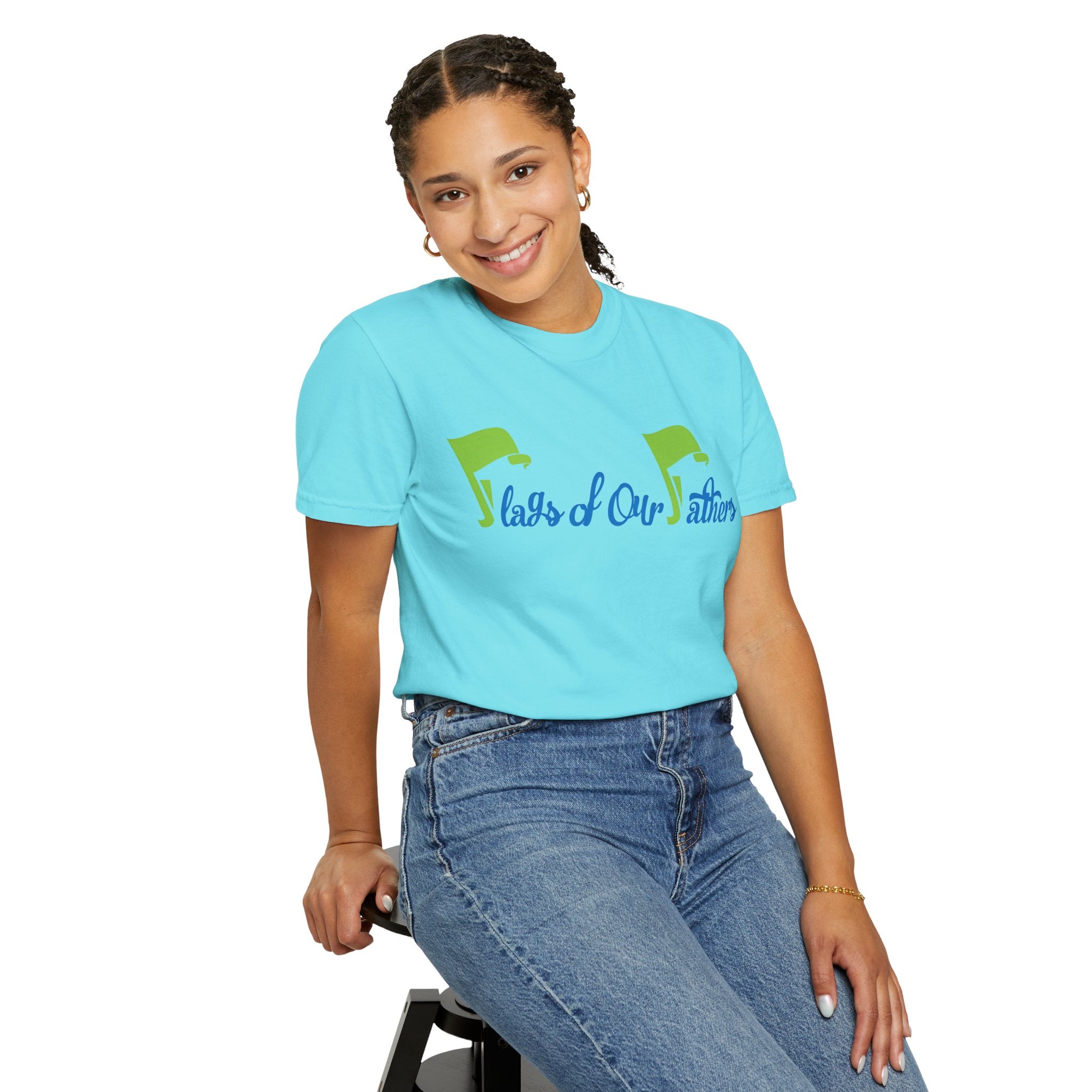 Flags of Our Father T-shirt - Blue Green