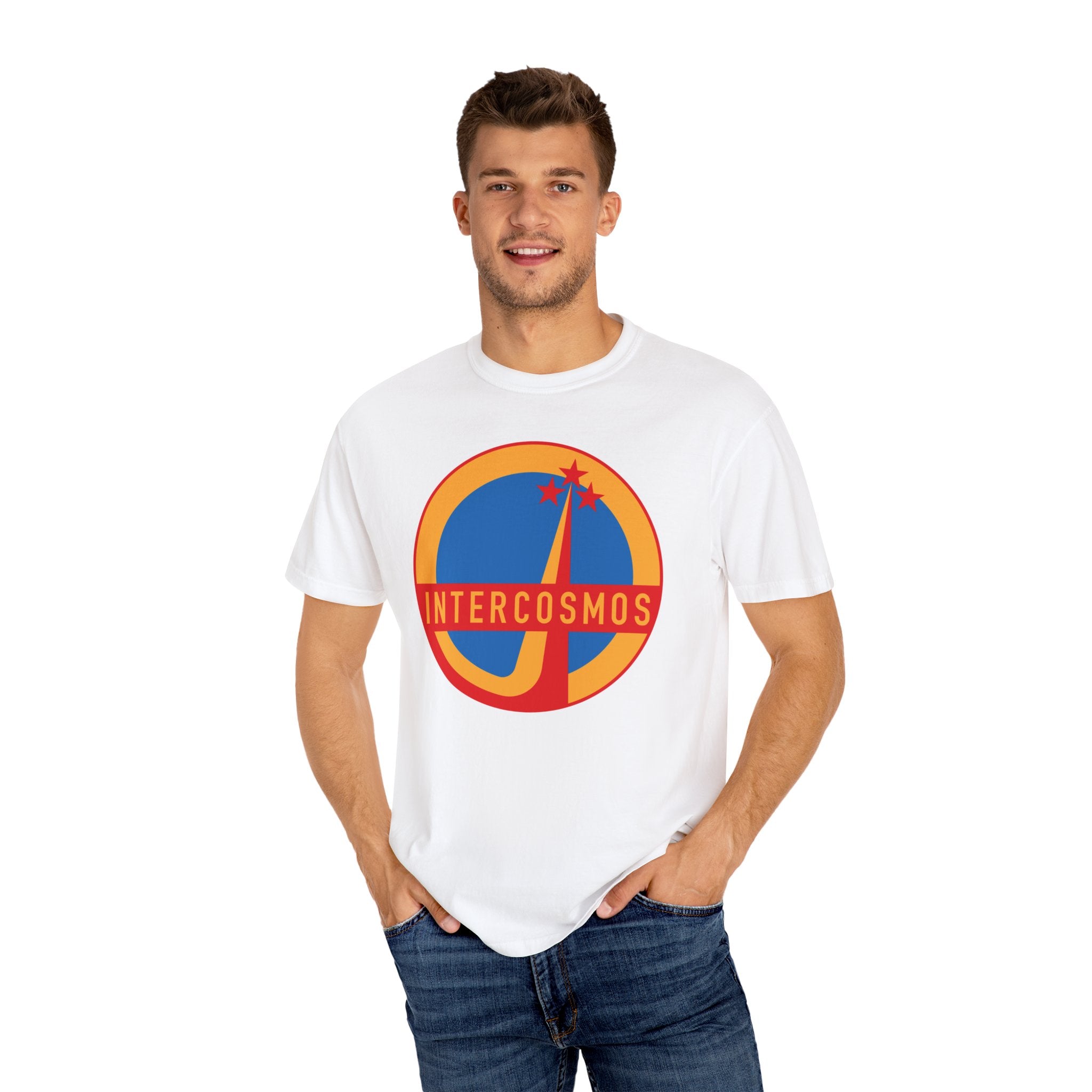 Unisex T-shirt Vintage Intercosmos Soviet Space Program Logo