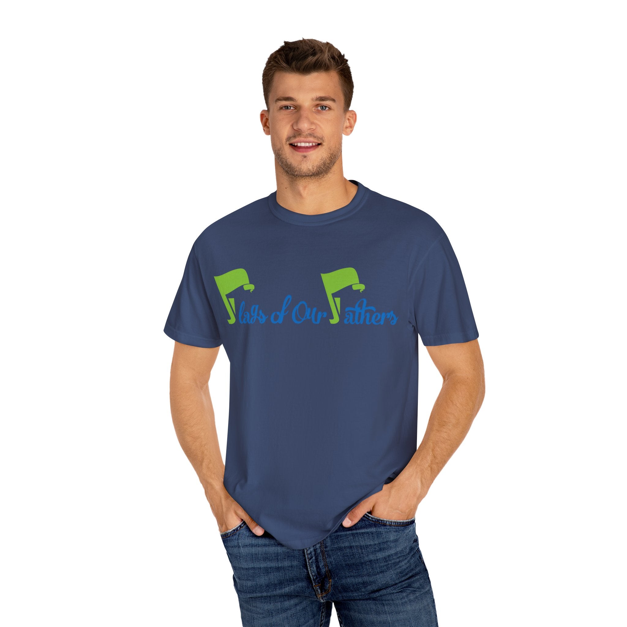 Flags of Our Father T-shirt - Blue Green