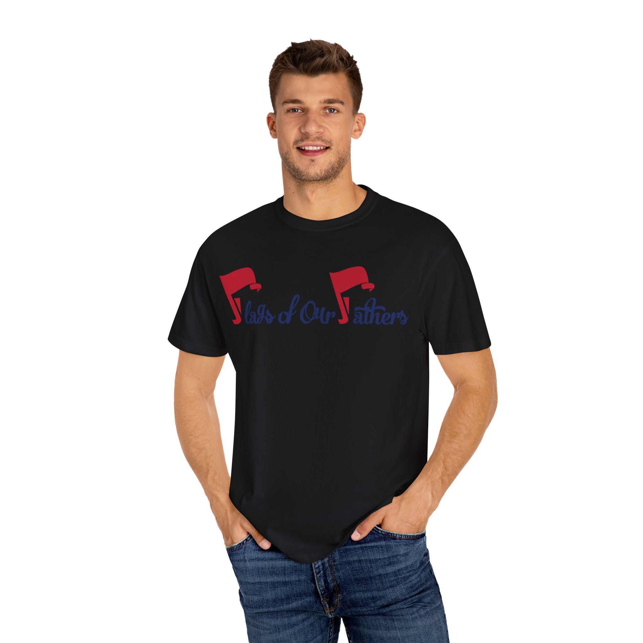 Flags of Our Father Graphic T-shirt - Blue Red
