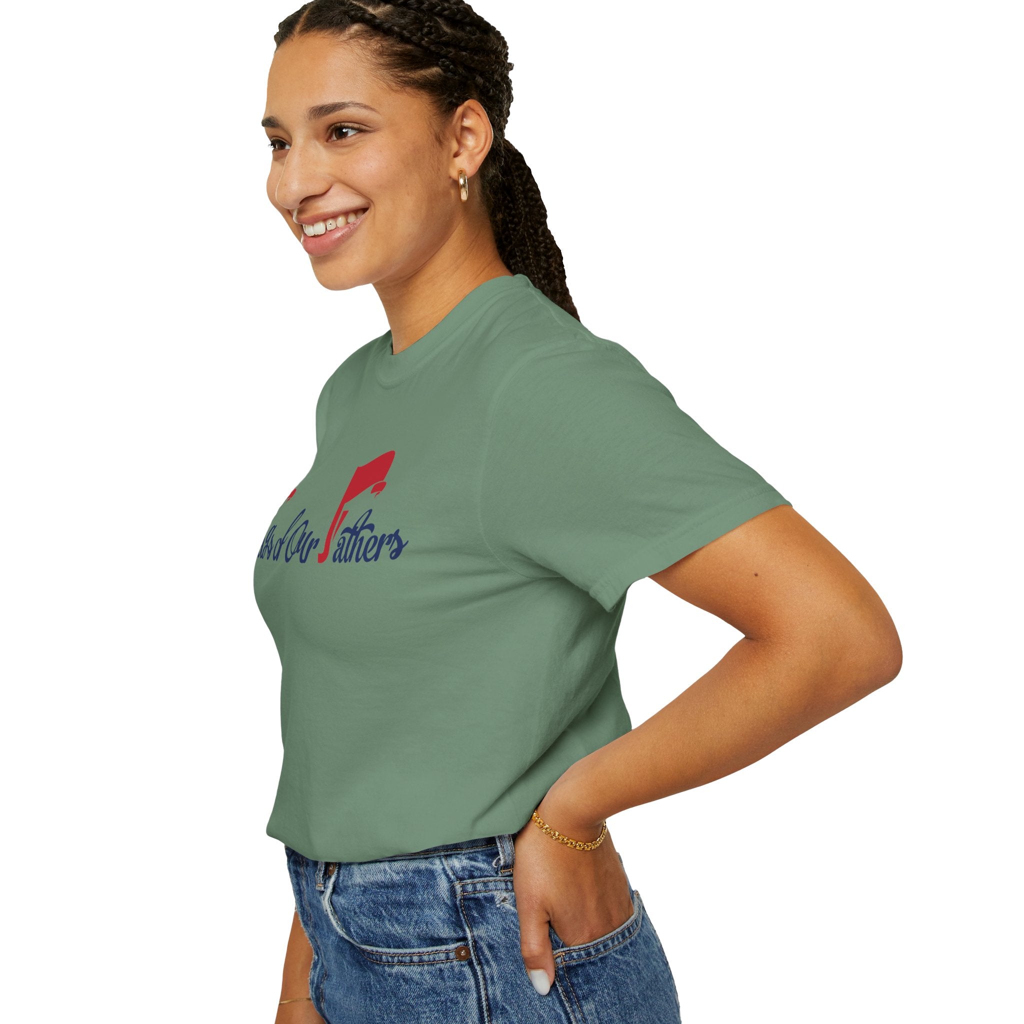 Flags of Our Father Graphic T-shirt - Blue Red