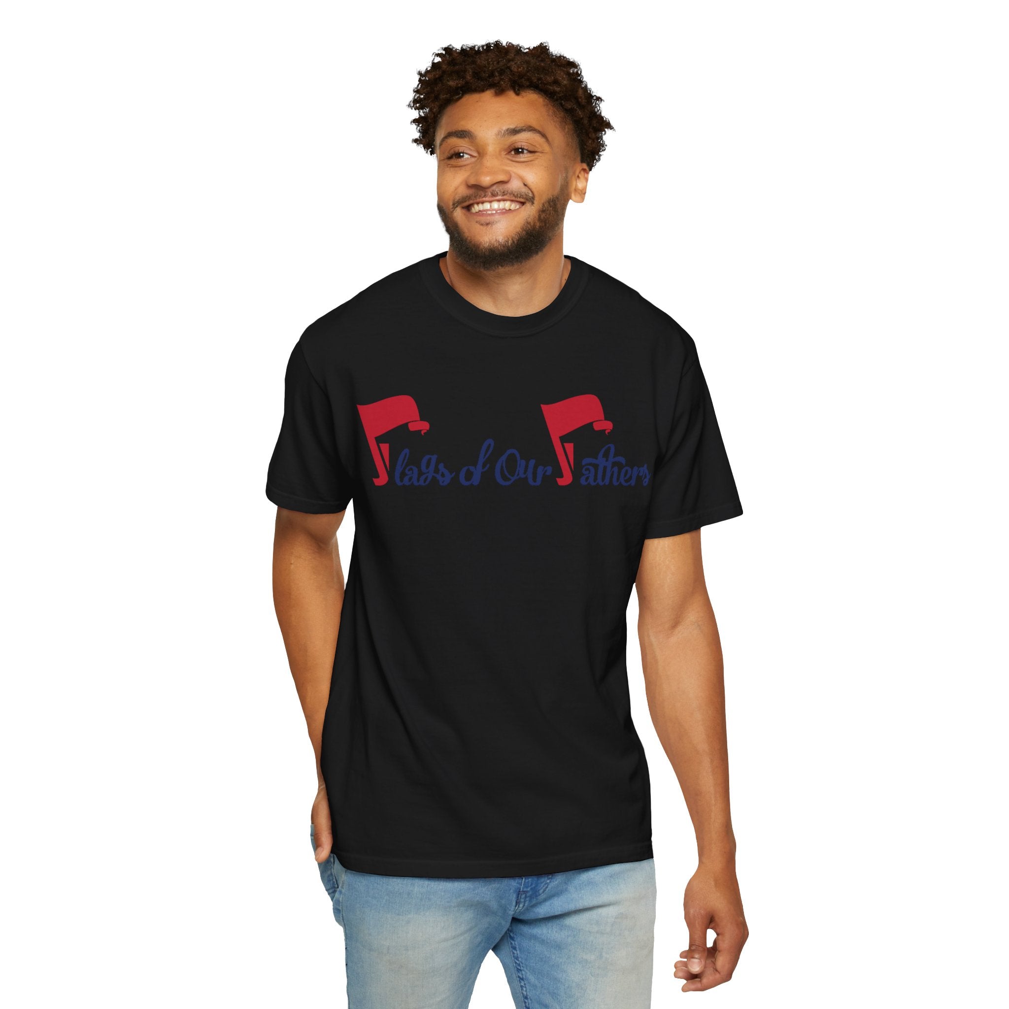 Flags of Our Father Graphic T-shirt - Blue Red