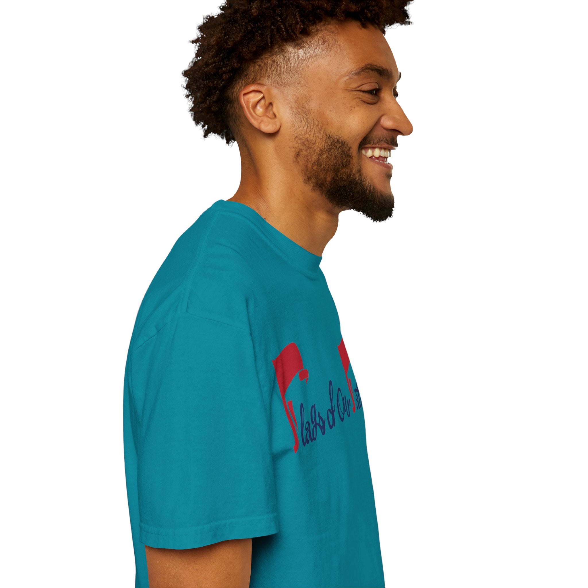 Flags of Our Father Graphic T-shirt - Blue Red