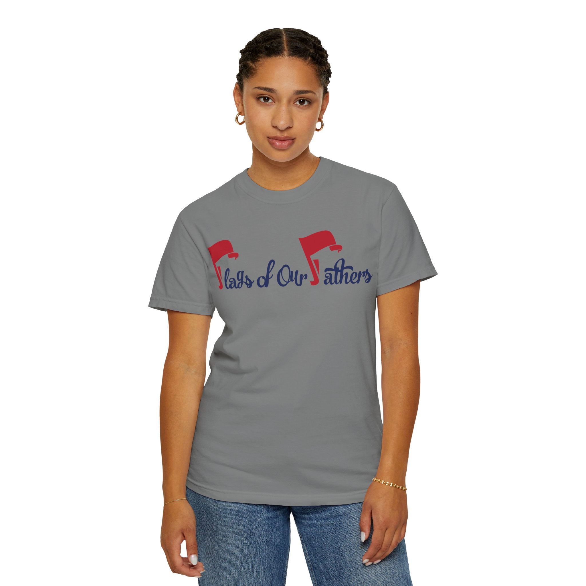 Flags of Our Father Graphic T-shirt - Blue Red