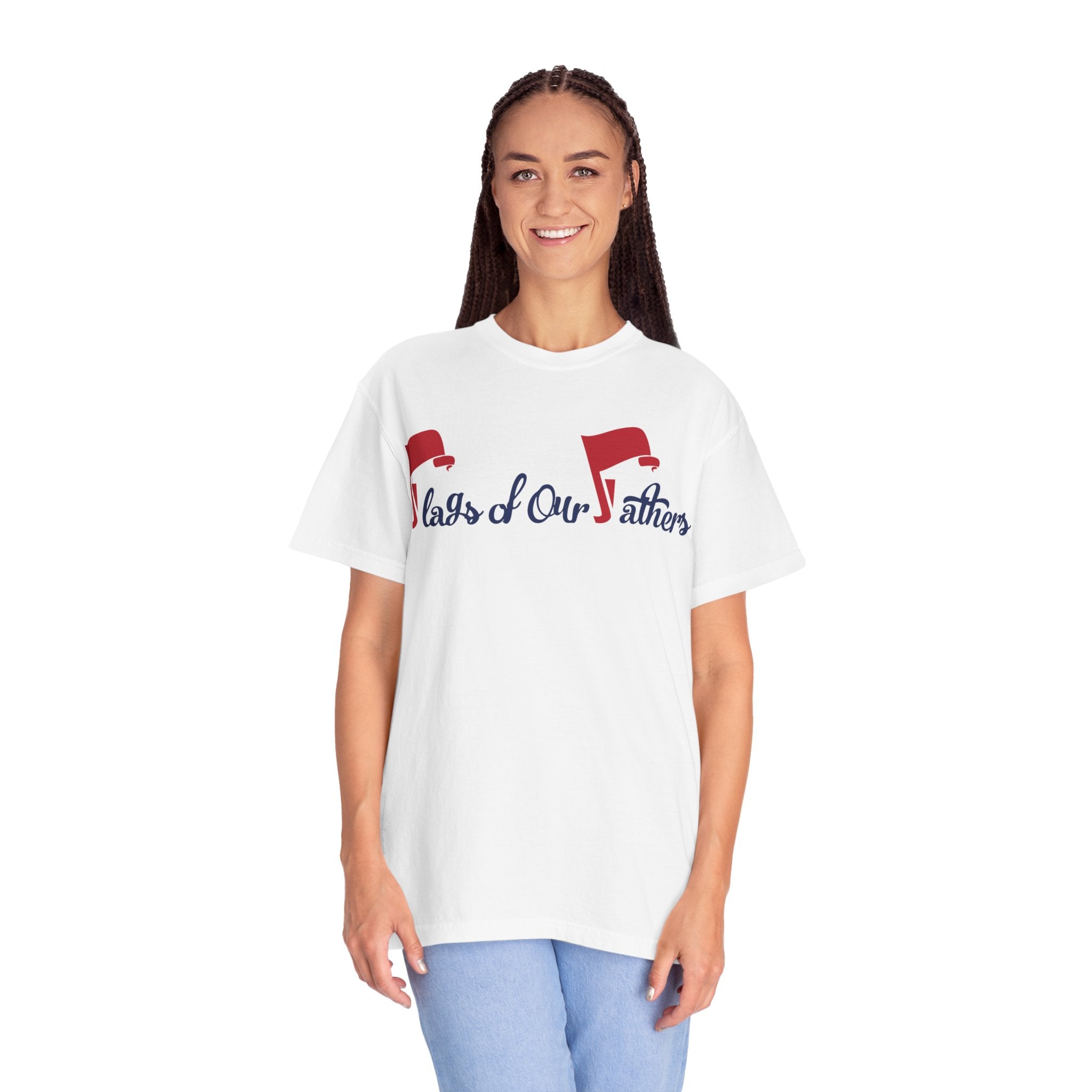 Flags of Our Father Graphic T-shirt - Blue Red