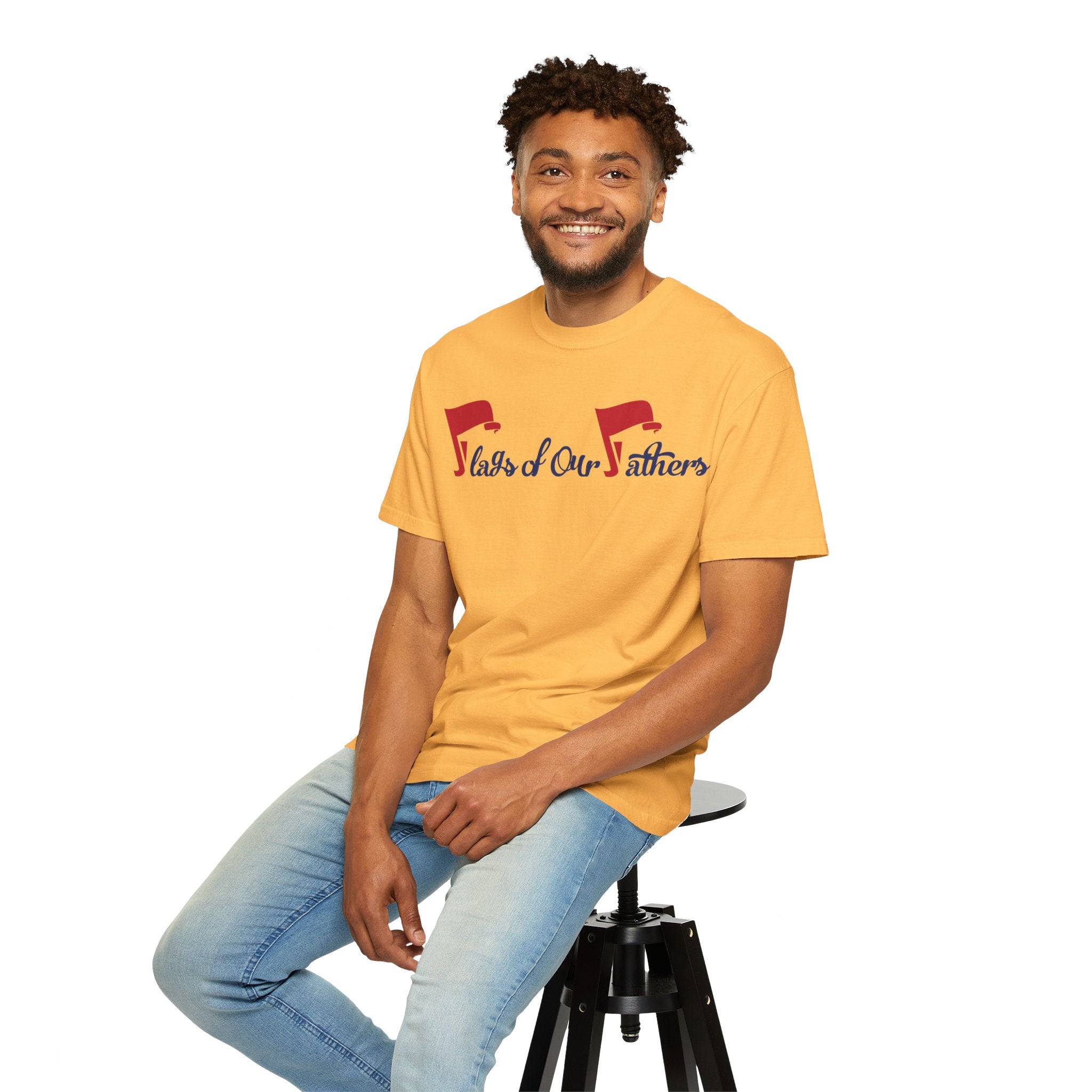 Flags of Our Father Graphic T-shirt - Blue Red