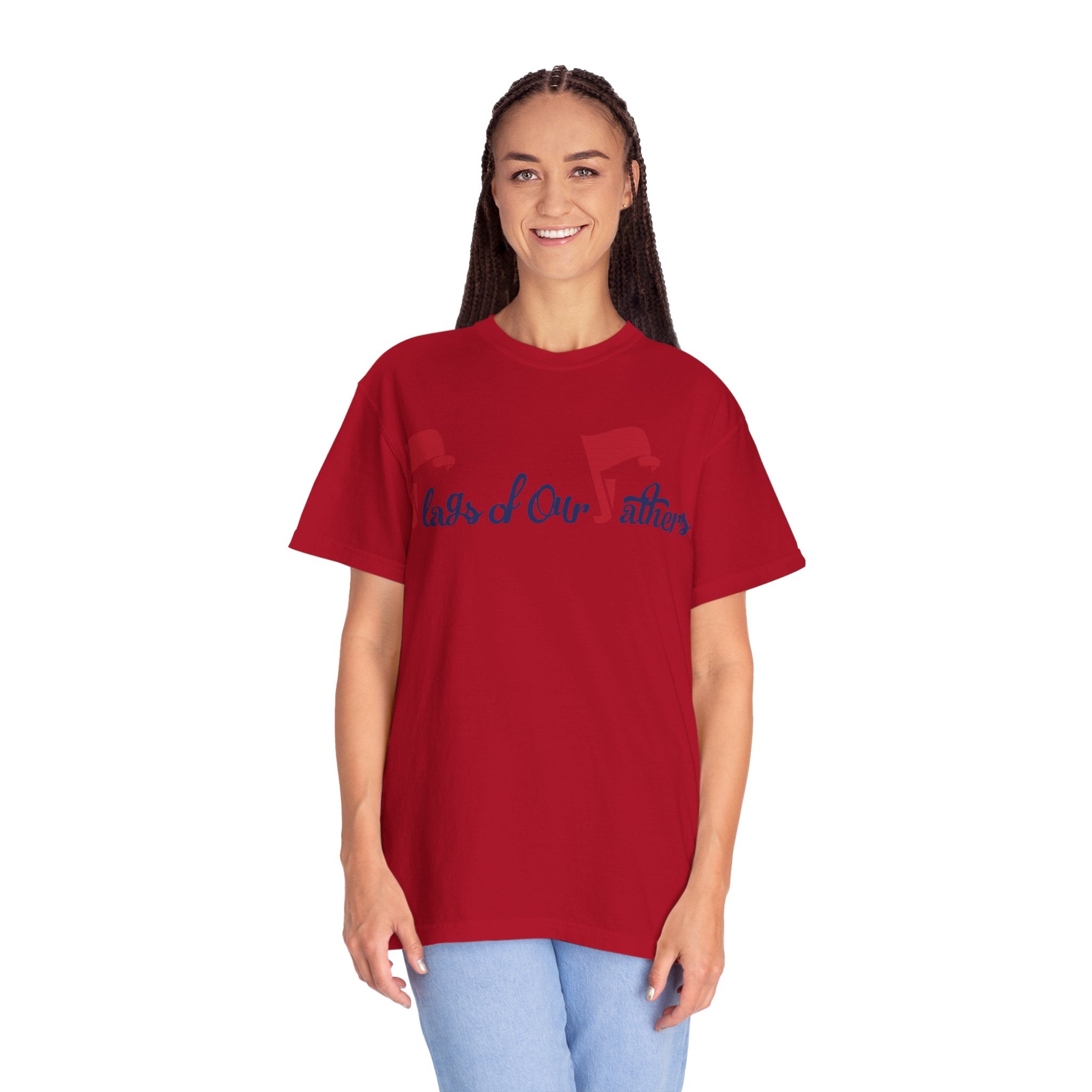 Flags of Our Father Graphic T-shirt - Blue Red