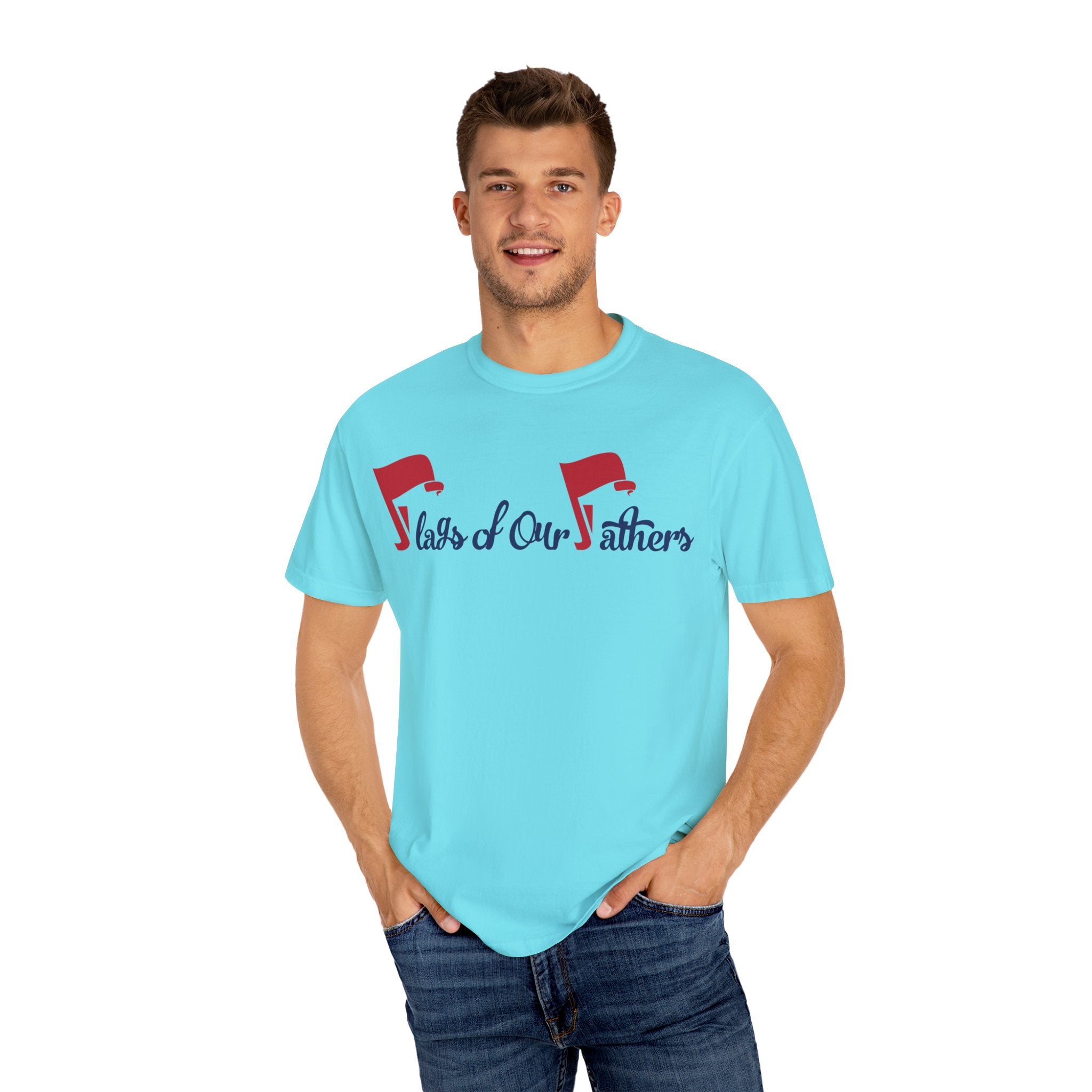 Flags of Our Father Graphic T-shirt - Blue Red