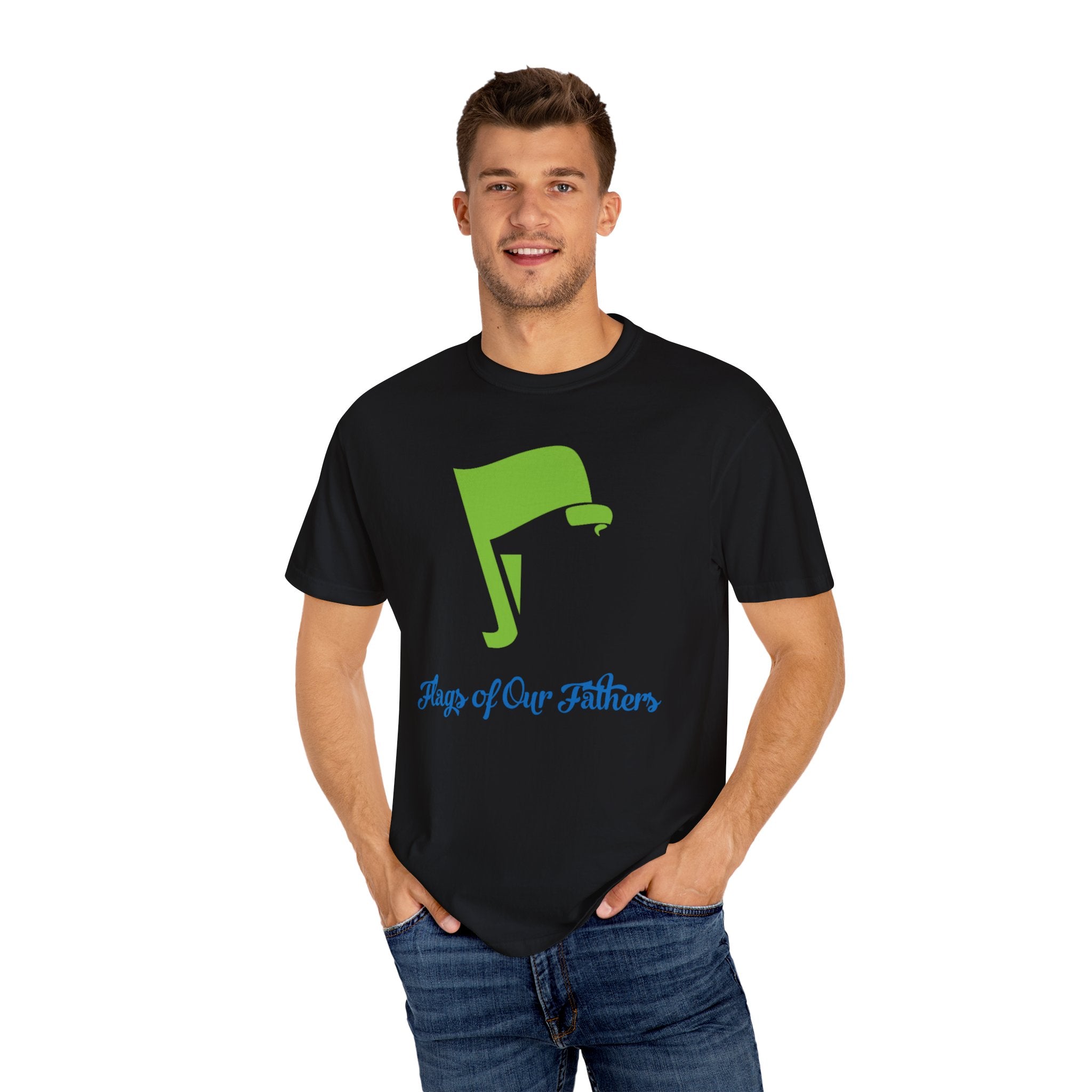 Flags of Our Father Graphic Tee - Blue Green