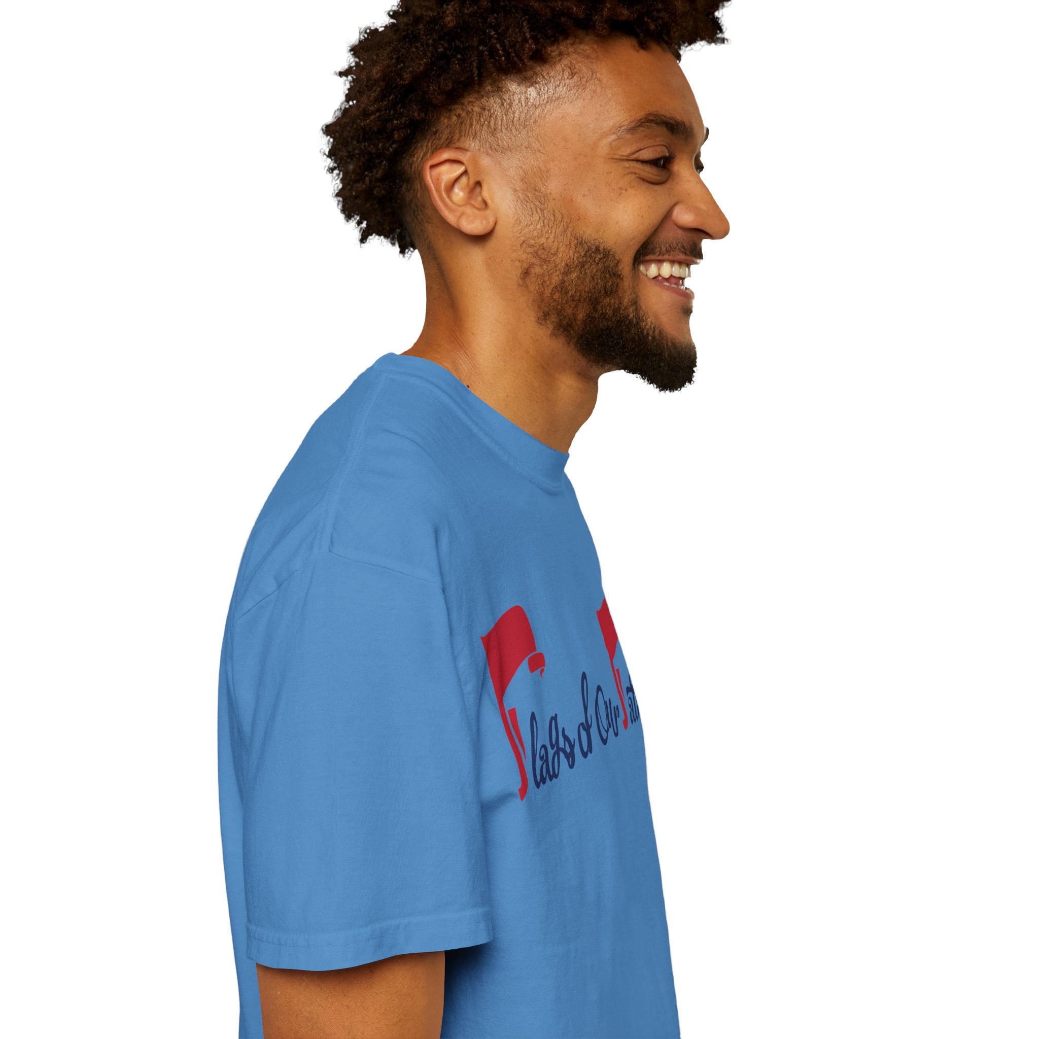 Flags of Our Father Graphic T-shirt - Blue Red