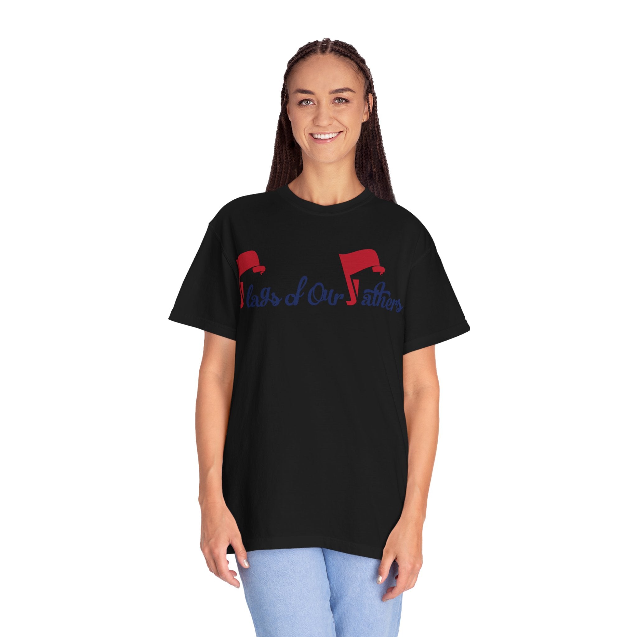 Flags of Our Father Graphic T-shirt - Blue Red