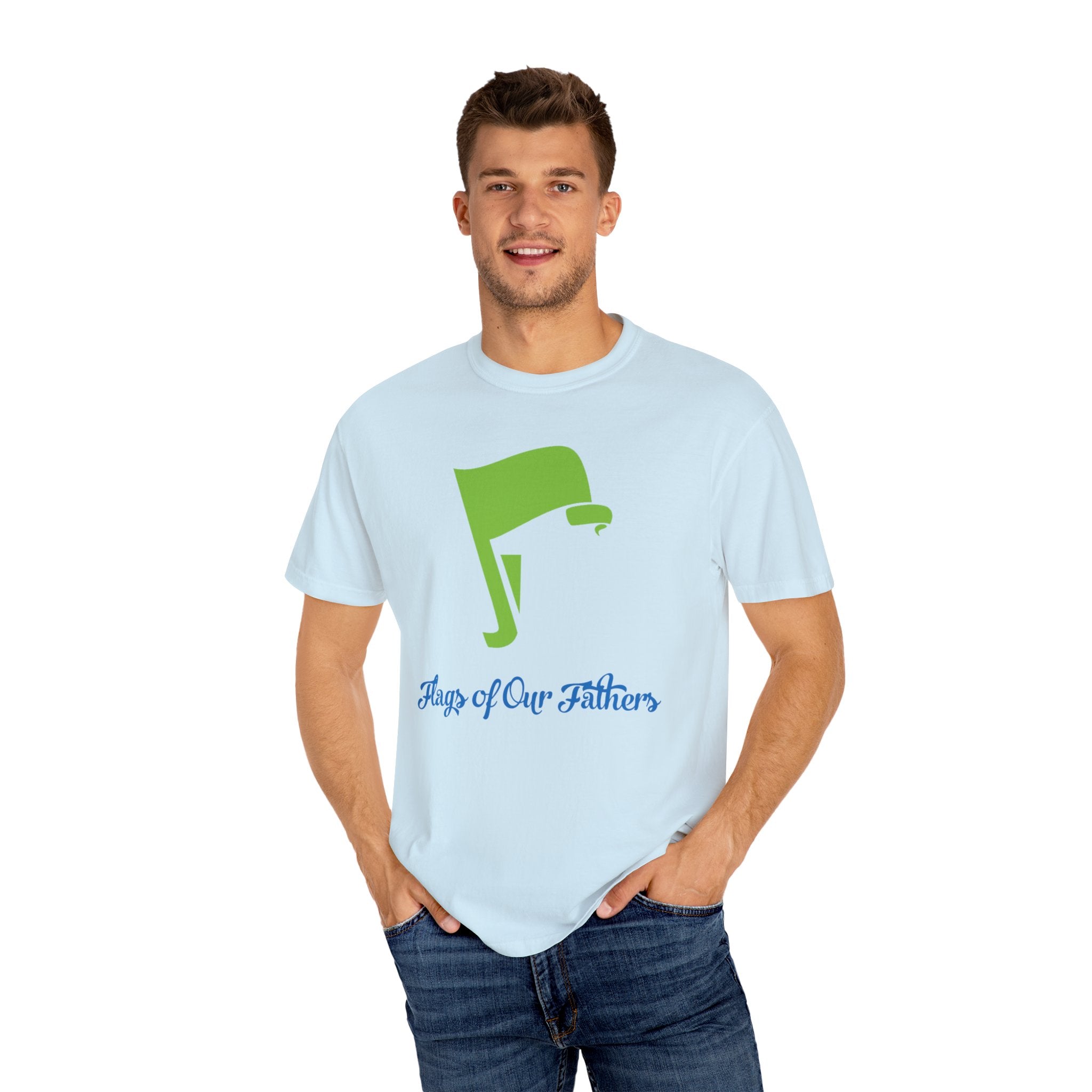 Flags of Our Father Graphic Tee - Blue Green