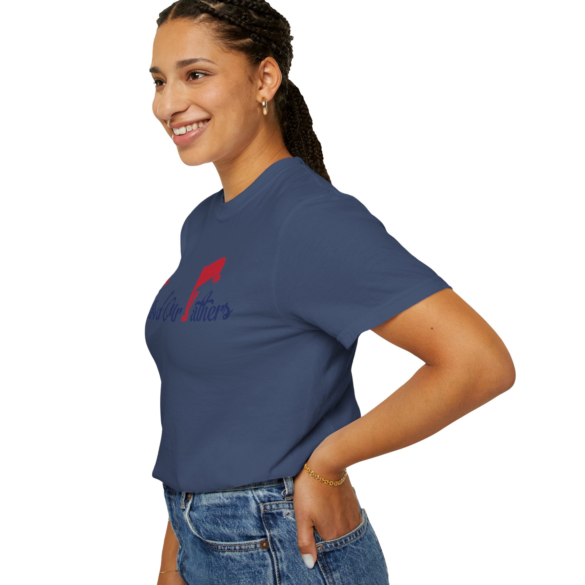 Flags of Our Father Graphic T-shirt - Blue Red