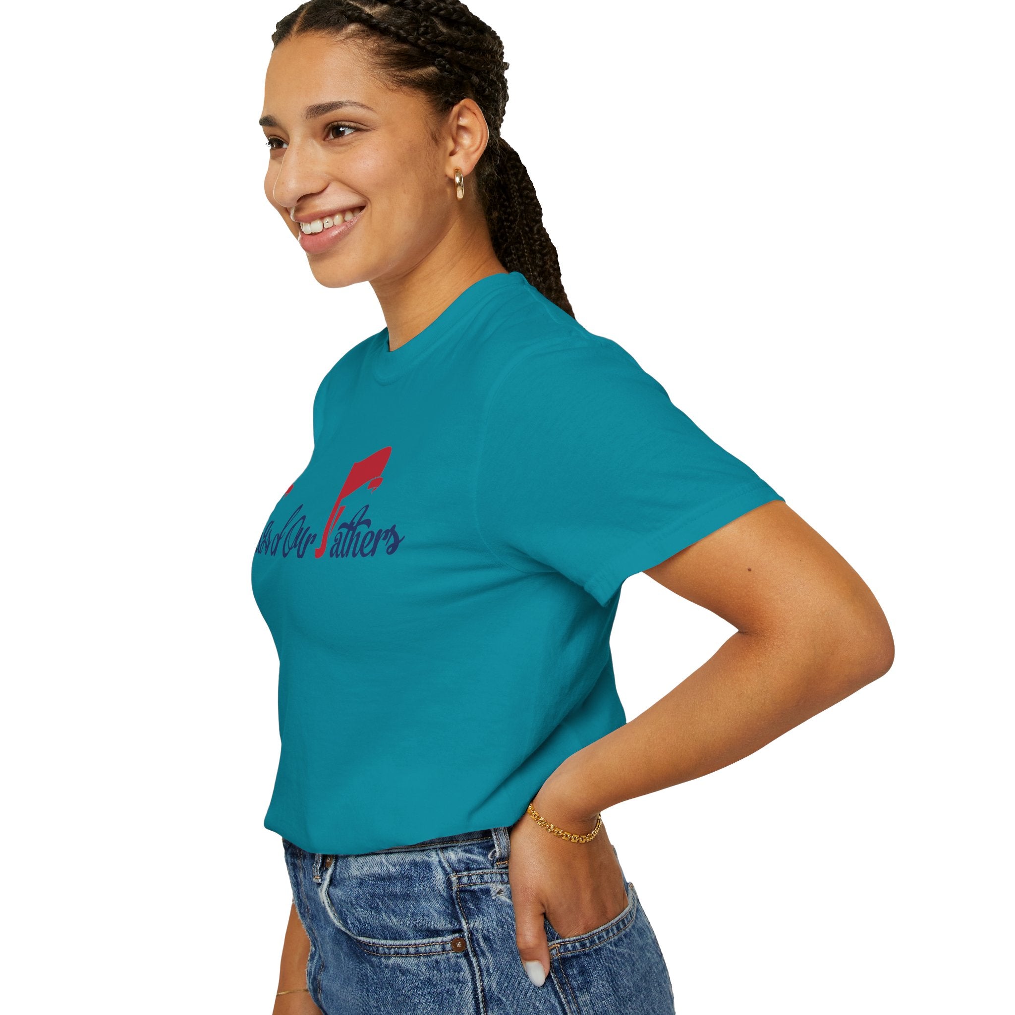 Flags of Our Father Graphic T-shirt - Blue Red