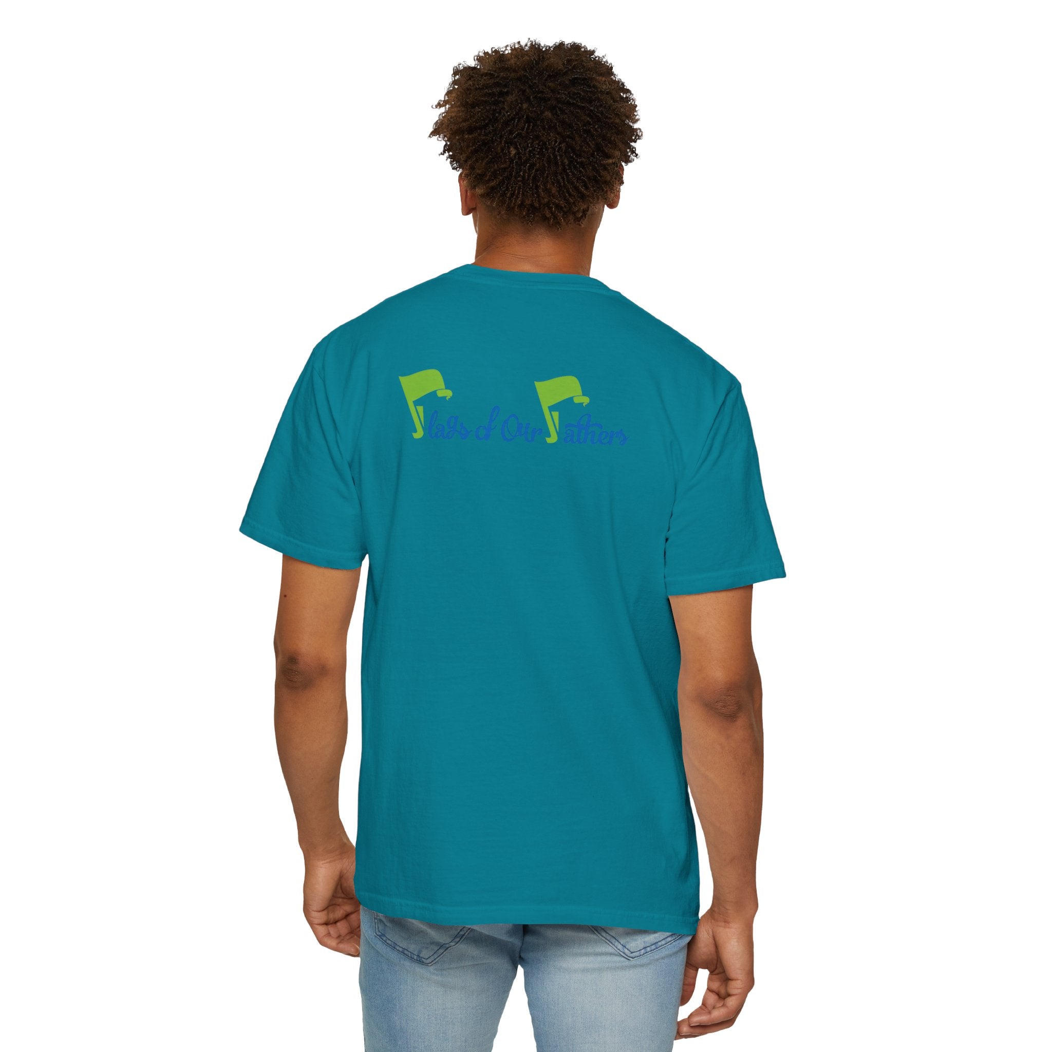 Flags of Our Father Graphic Tee - Blue Green