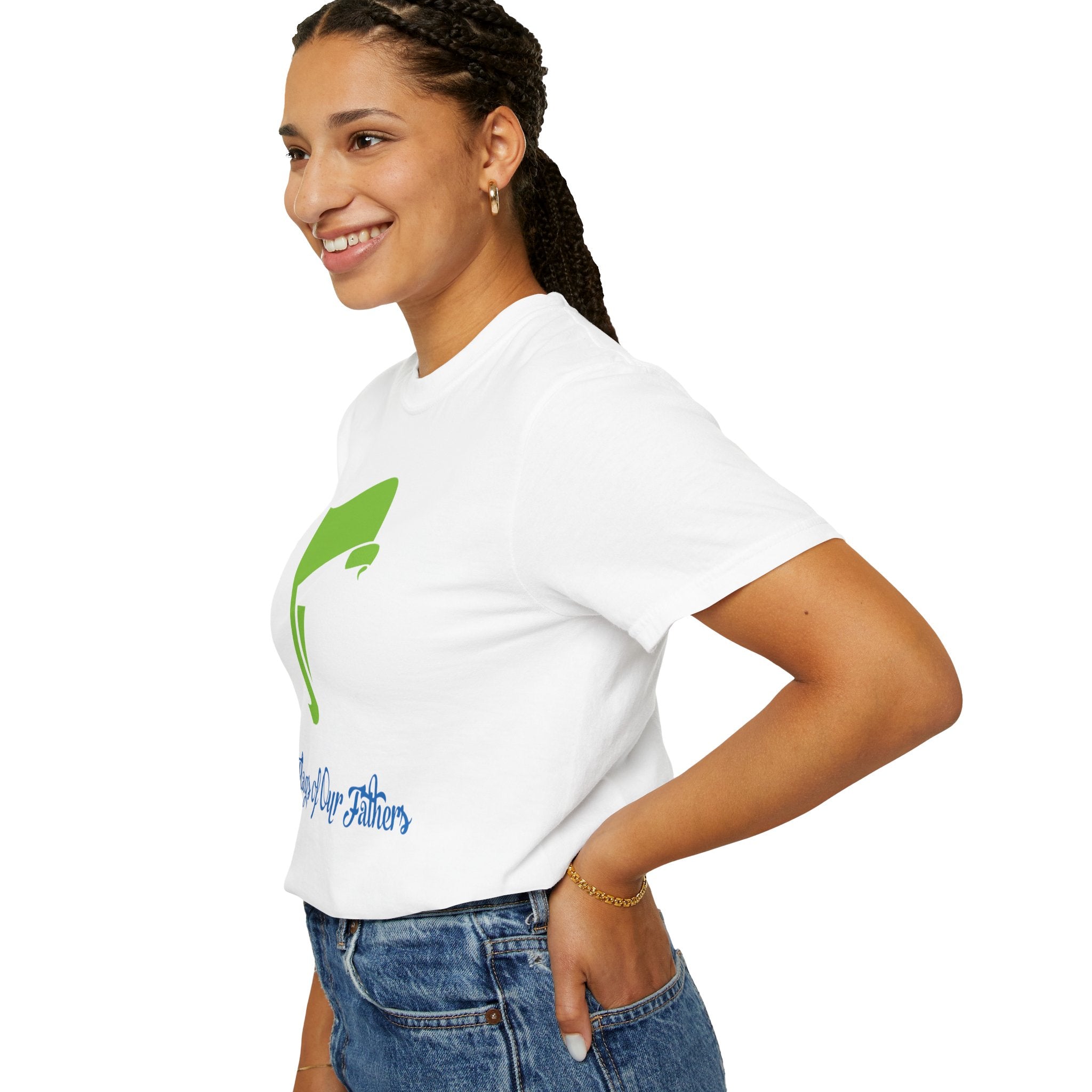 Flags of Our Father Graphic Tee - Blue Green