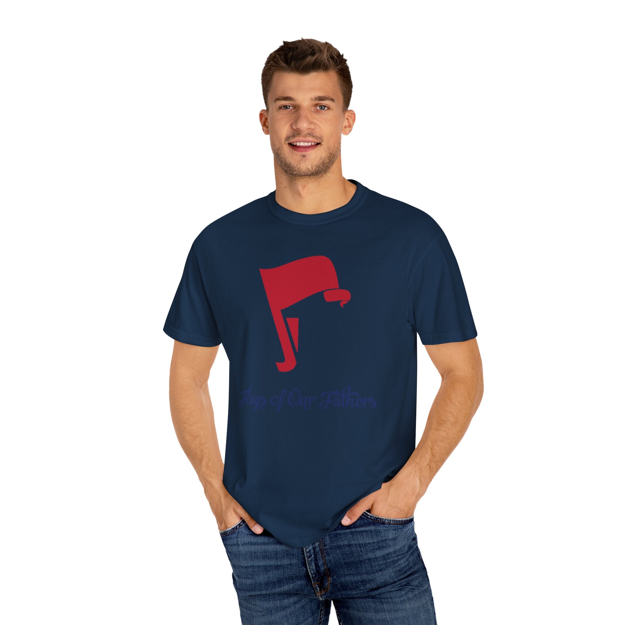 Flags of Our Father Graphic Tee - Unisex T-shirt Blue Red