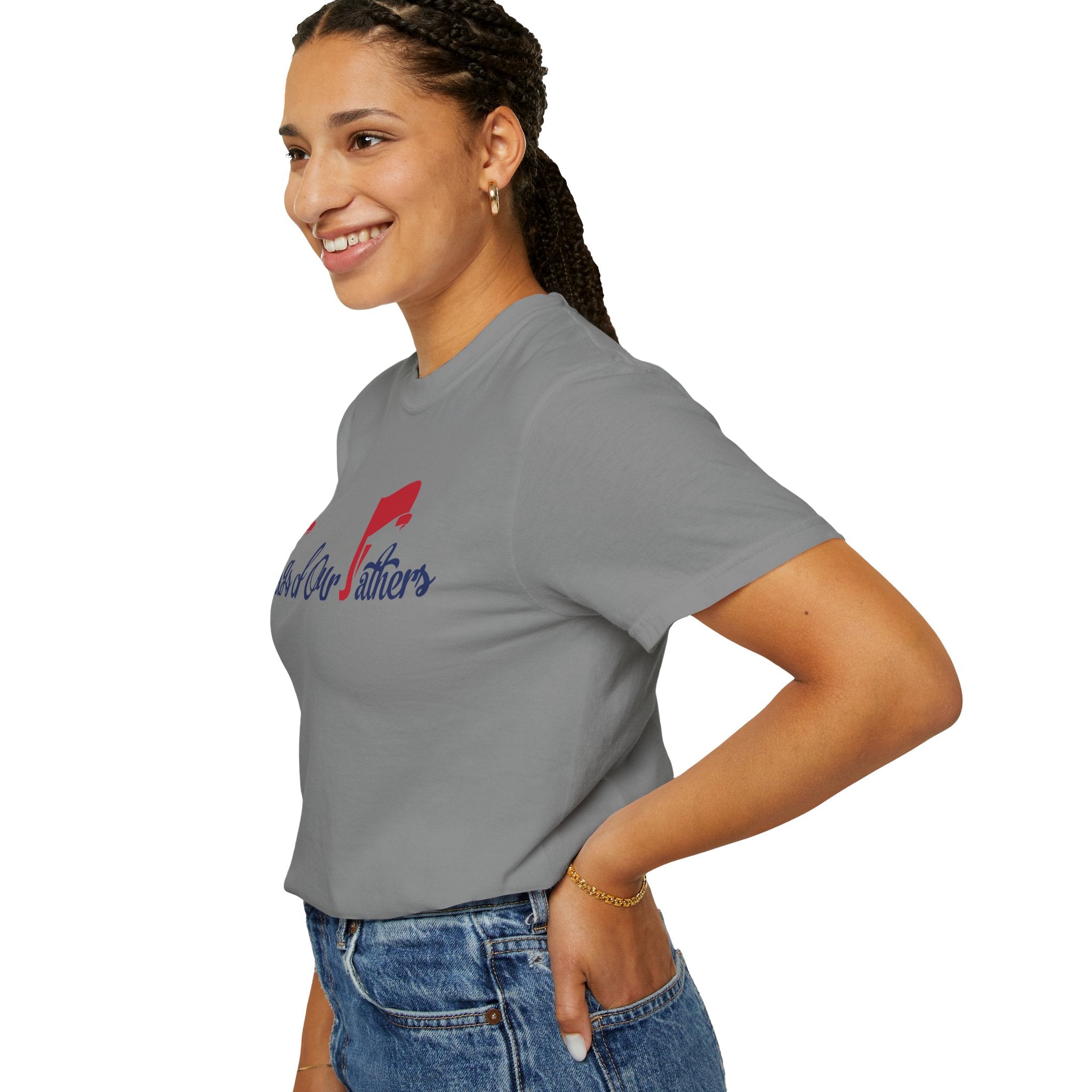 Flags of Our Father Graphic T-shirt - Blue Red