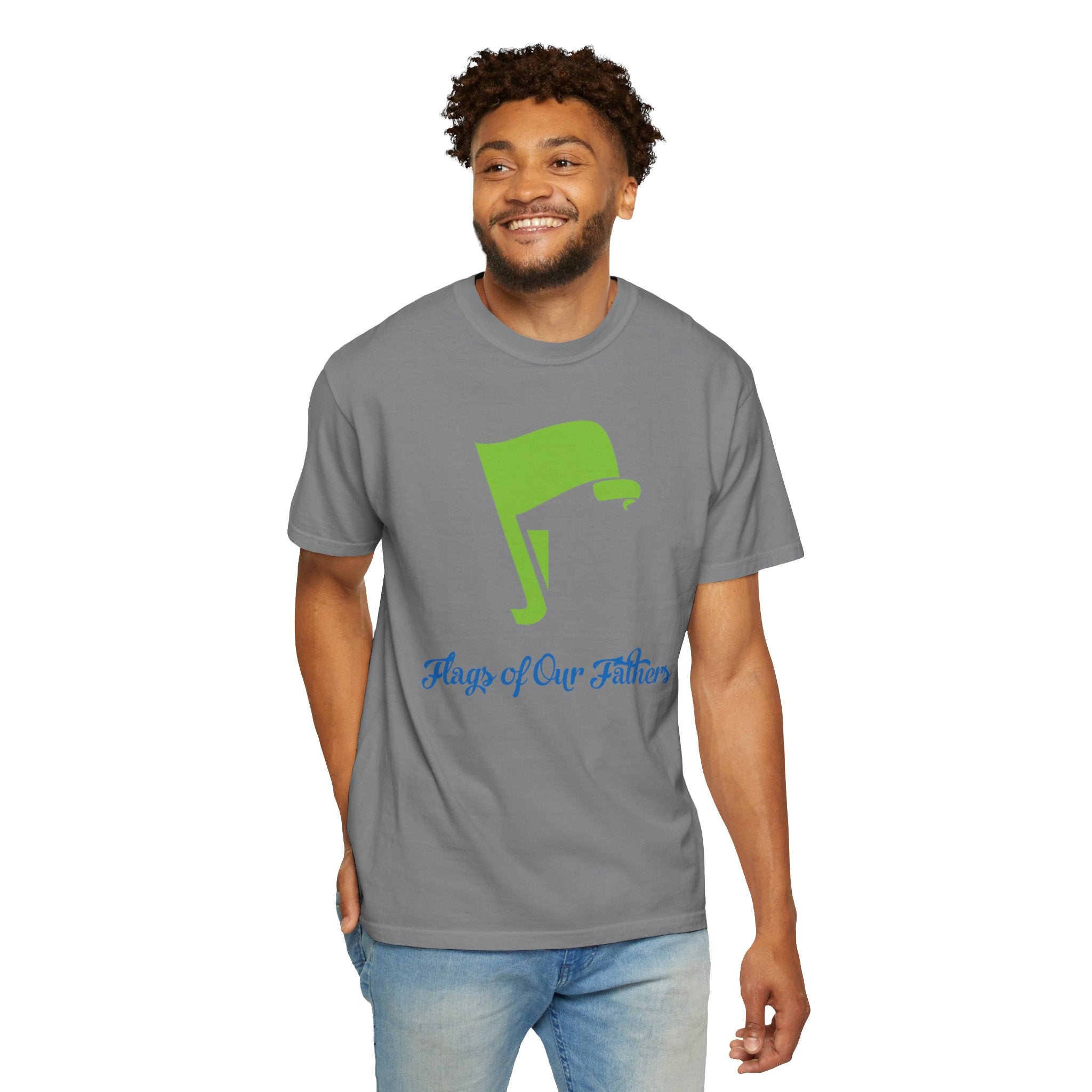 Flags of Our Father Graphic Tee - Blue Green