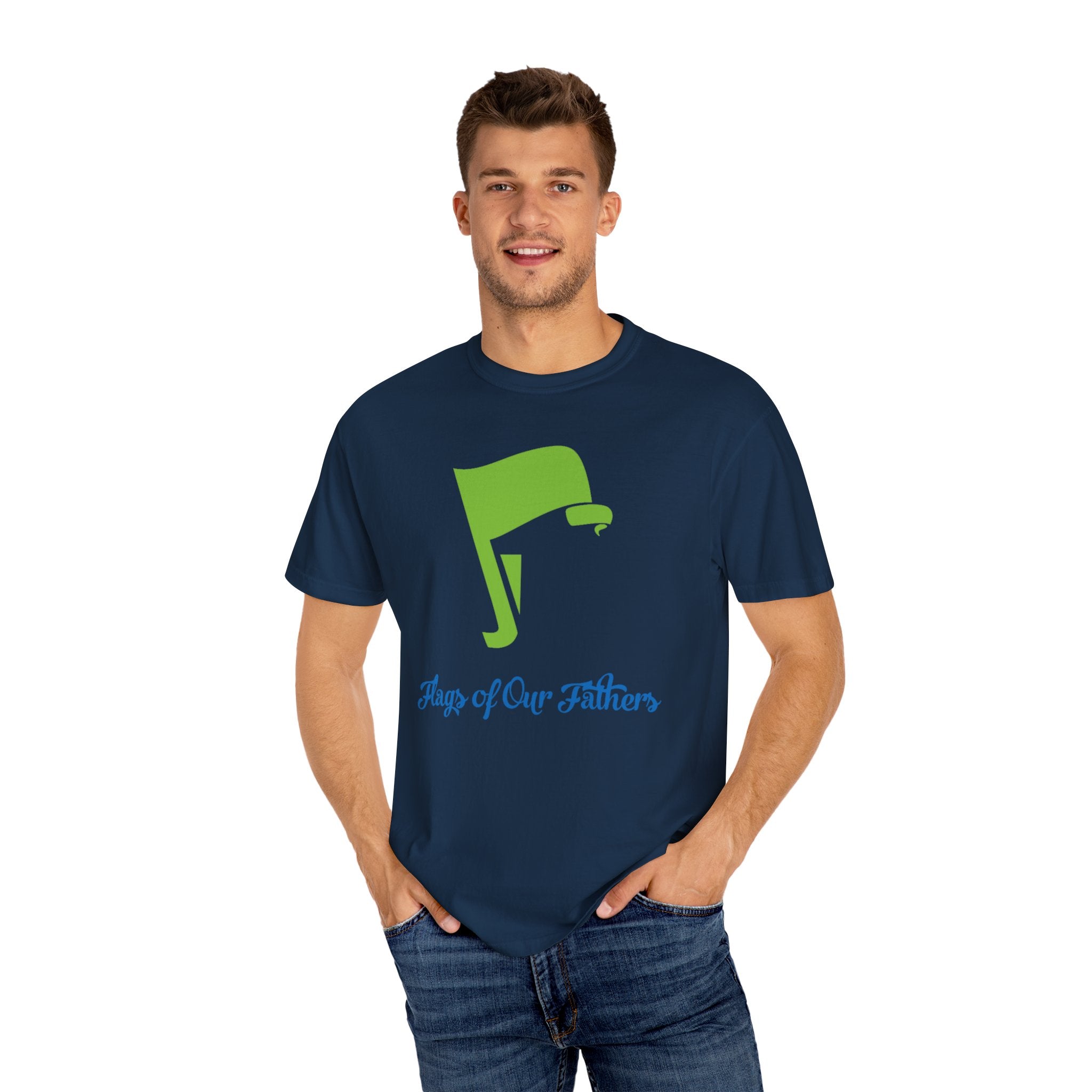 Flags of Our Father Graphic Tee - Blue Green
