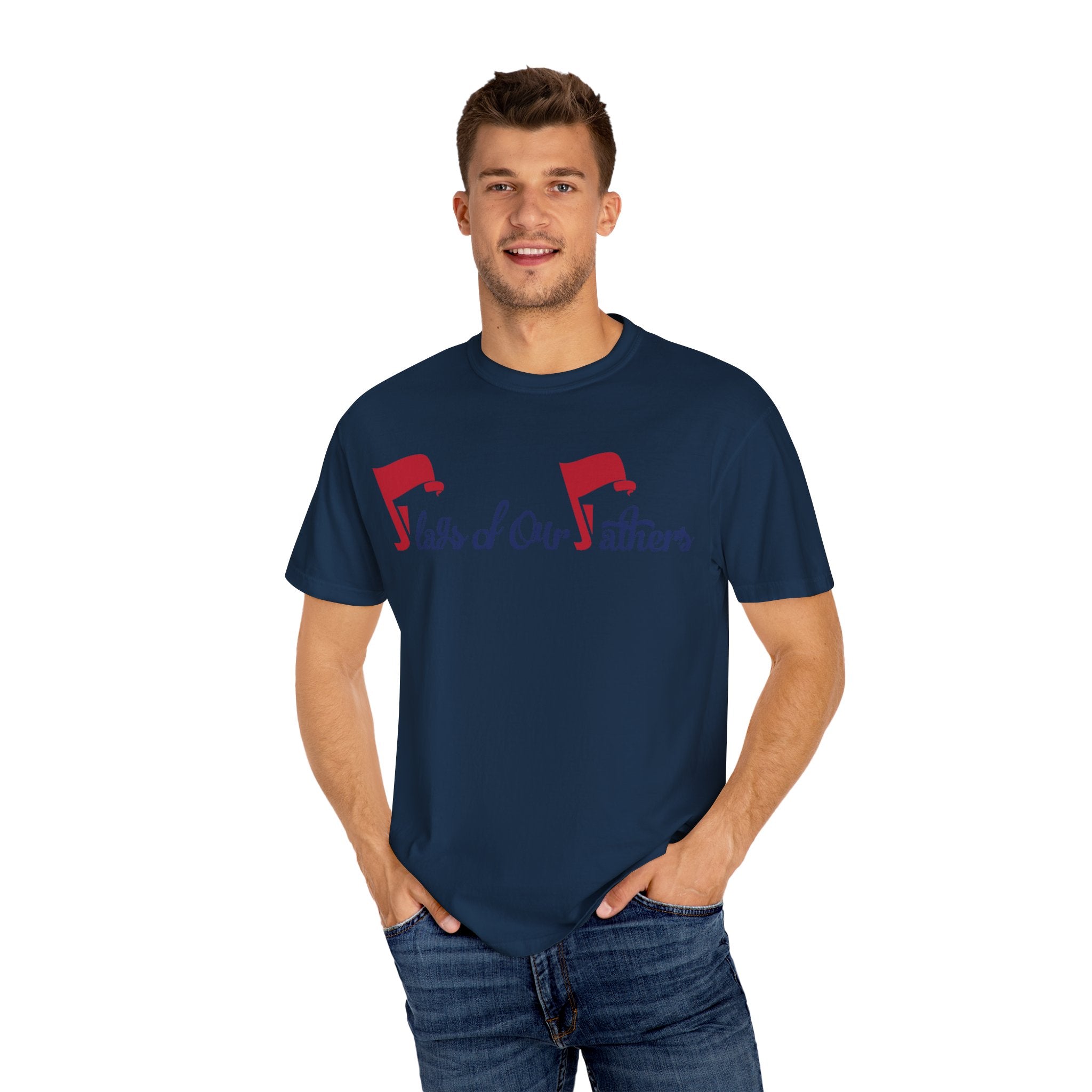 Flags of Our Father Graphic T-shirt - Blue Red